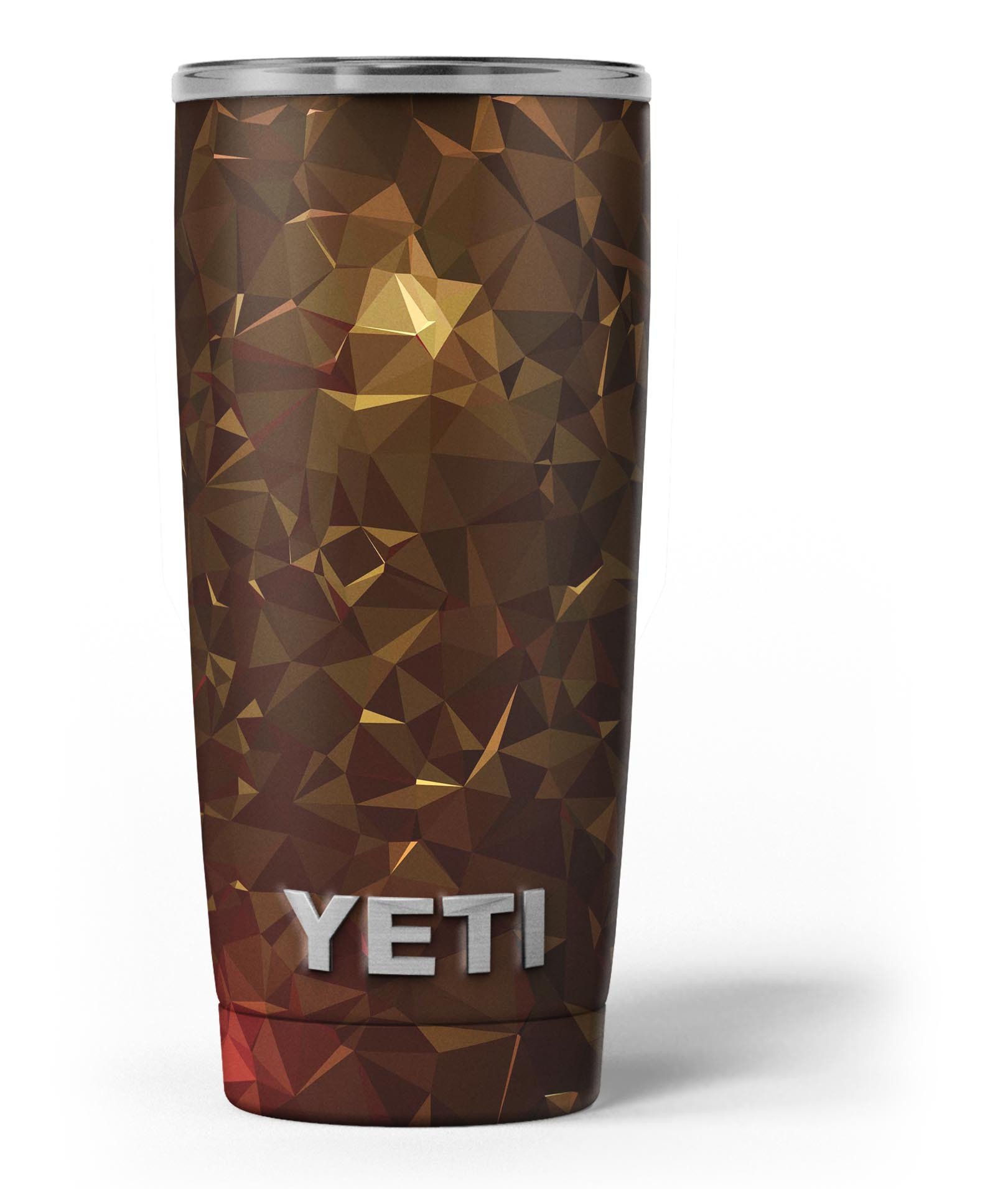 Dark Orange Geometric V13 skin decal vinyl wrap kit for Yeti Coolers, showcasing a vibrant geometric design.