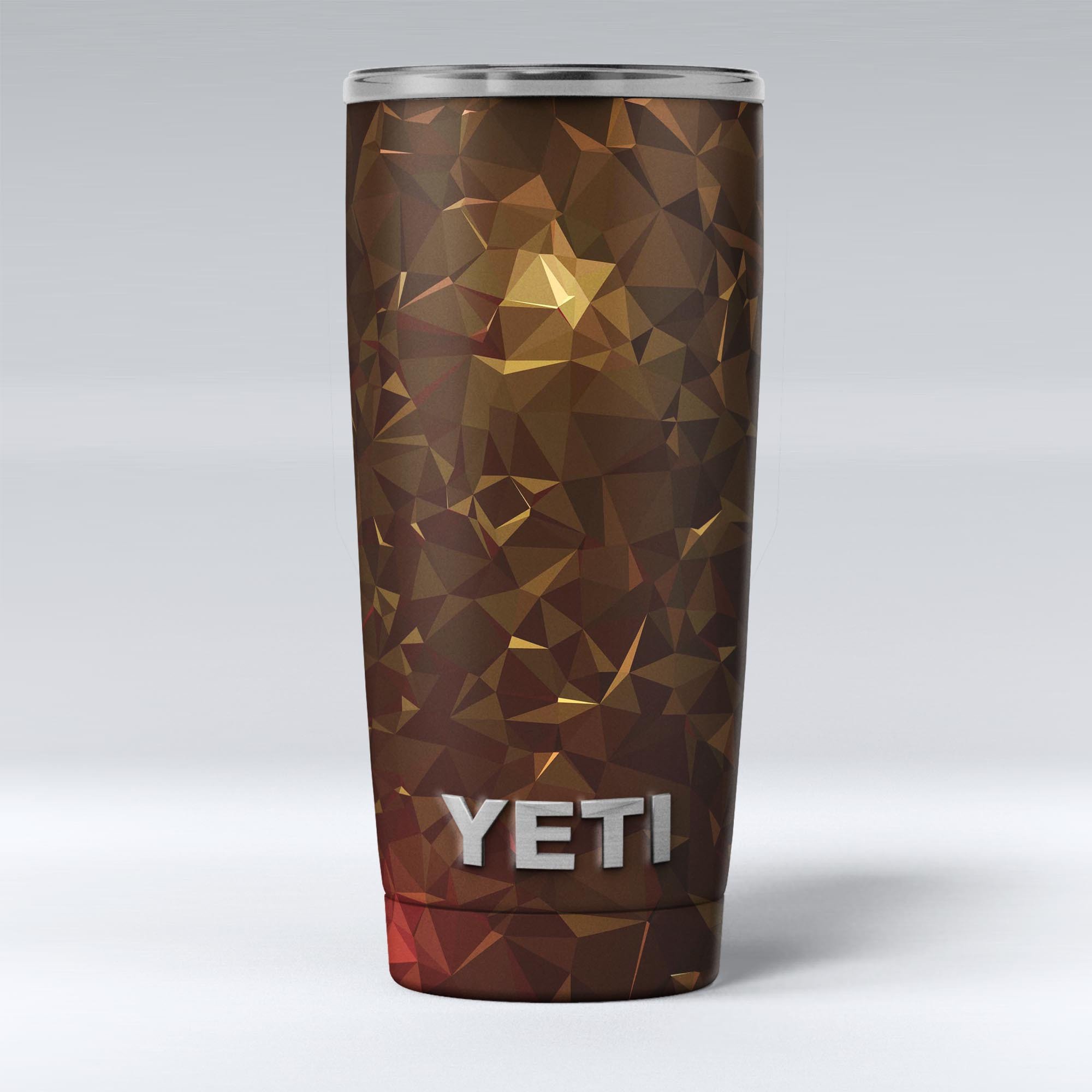 Dark Orange Geometric V13 skin decal vinyl wrap kit for Yeti Coolers, showcasing a vibrant geometric design.