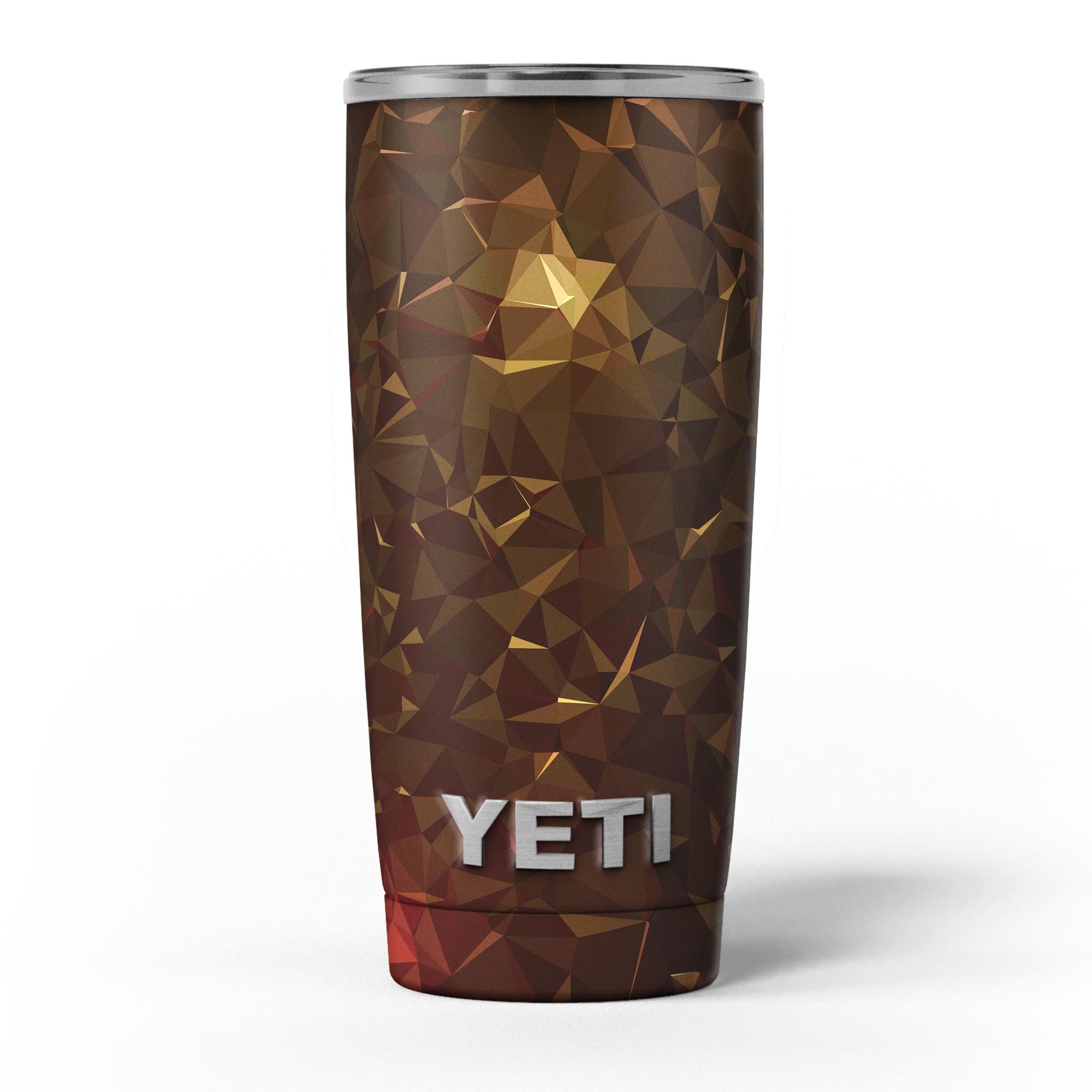 Dark Orange Geometric V13 skin decal vinyl wrap kit for Yeti Coolers, showcasing a vibrant geometric design.