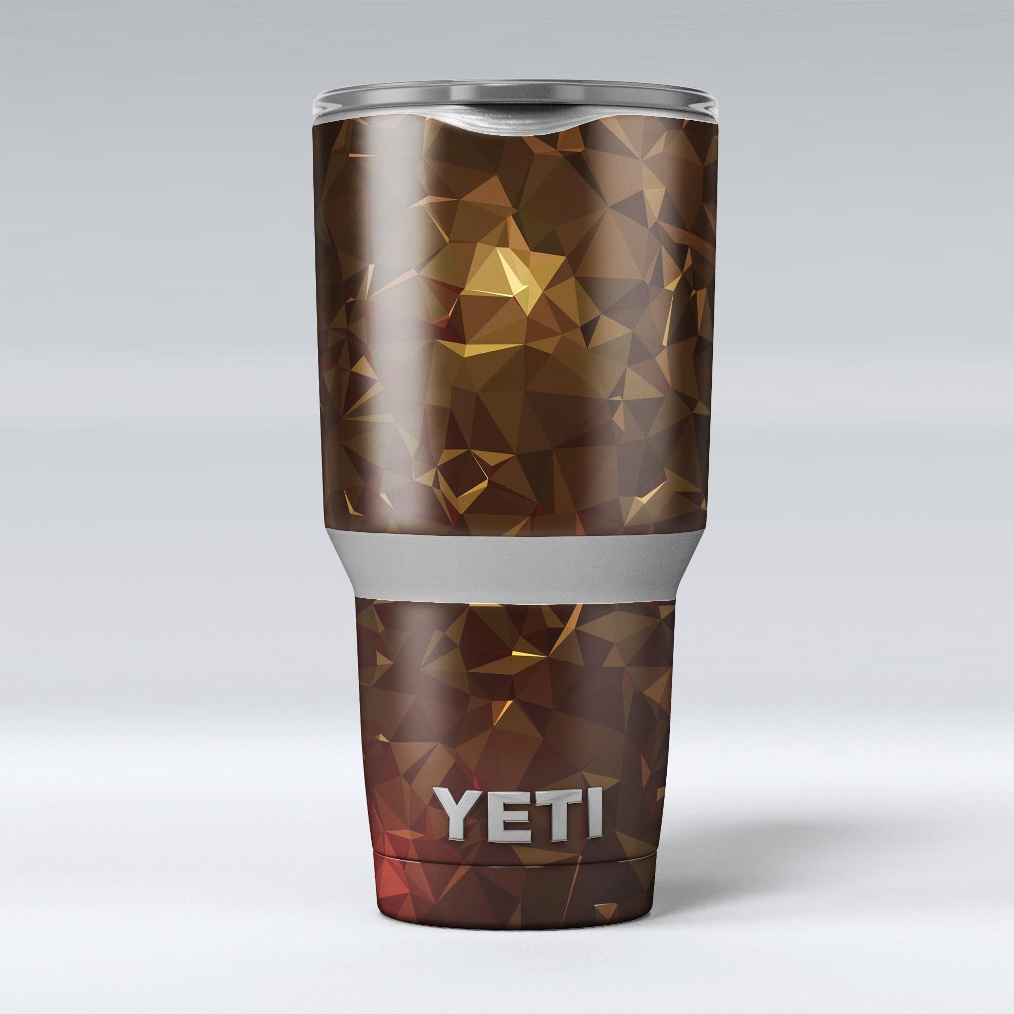 Dark Orange Geometric V13 skin decal vinyl wrap kit for Yeti Coolers, showcasing a vibrant geometric design.