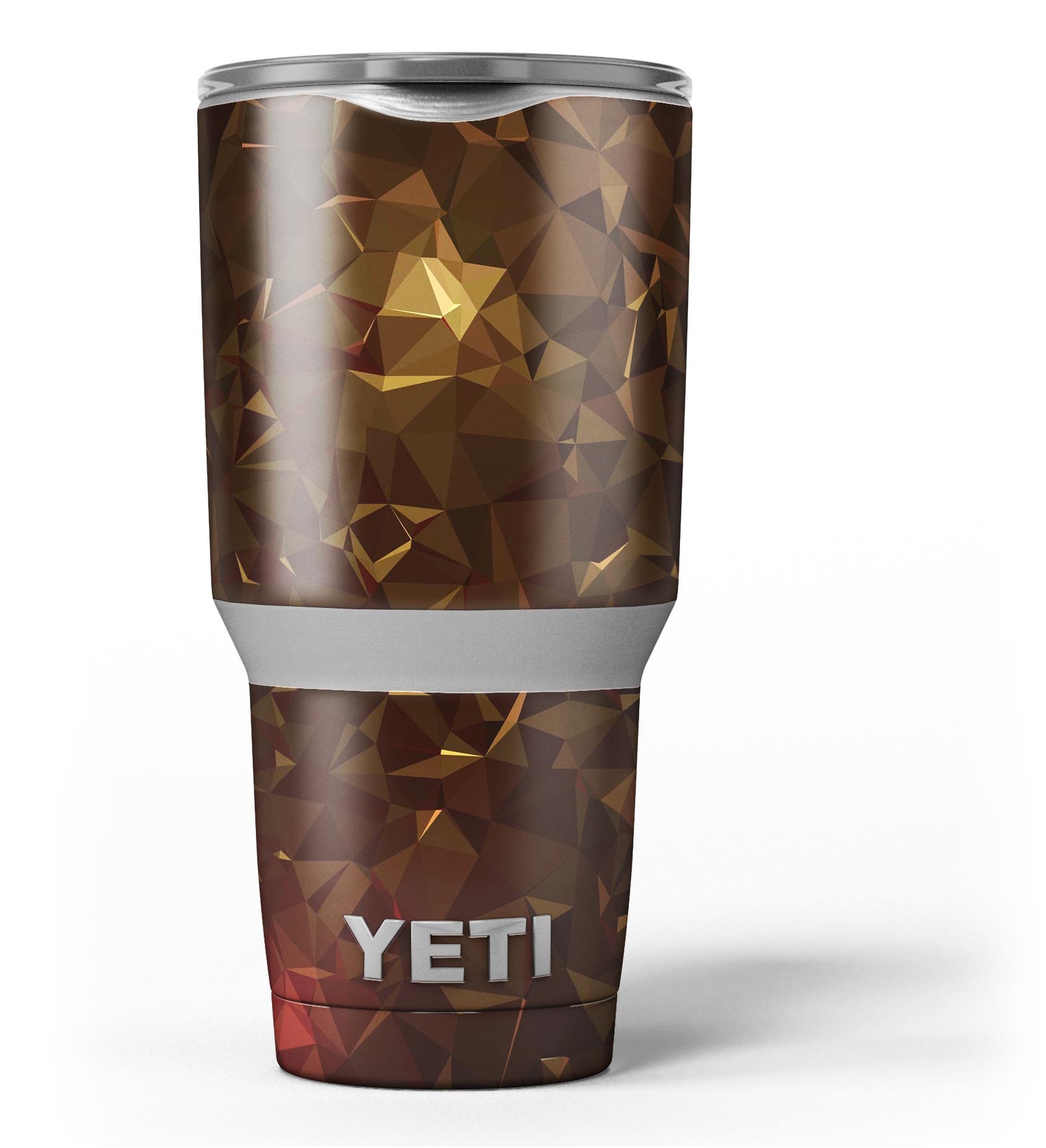 Dark Orange Geometric V13 skin decal vinyl wrap kit for Yeti Coolers, showcasing a vibrant geometric design.