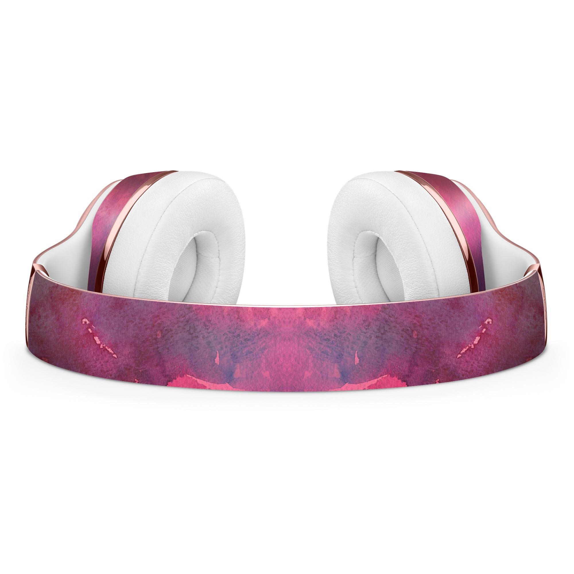 Dark Pink 53 Absorbed Watercolor Texture Skin Kit for Beats by Dre Solo 3 Wireless Headphones, showcasing vibrant colors and premium vinyl material.