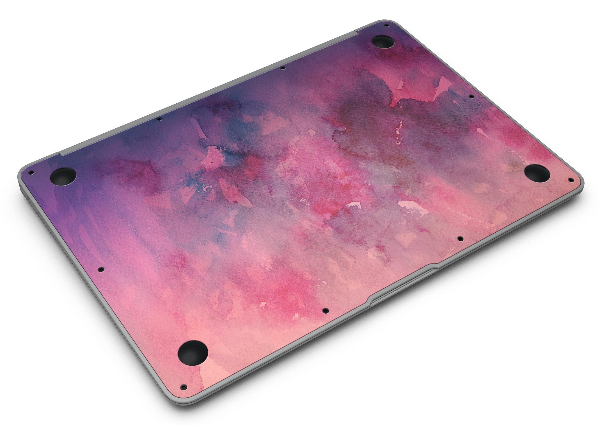 Dark Pink 53 Absorbed Watercolor Texture skin for MacBook Air, showcasing a vibrant watercolor design that enhances device aesthetics.