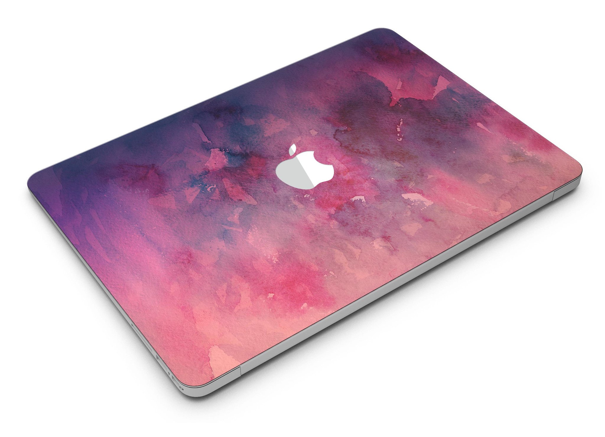 Dark Pink 53 Absorbed Watercolor Texture skin for MacBook Air, showcasing a vibrant watercolor design that enhances device aesthetics.