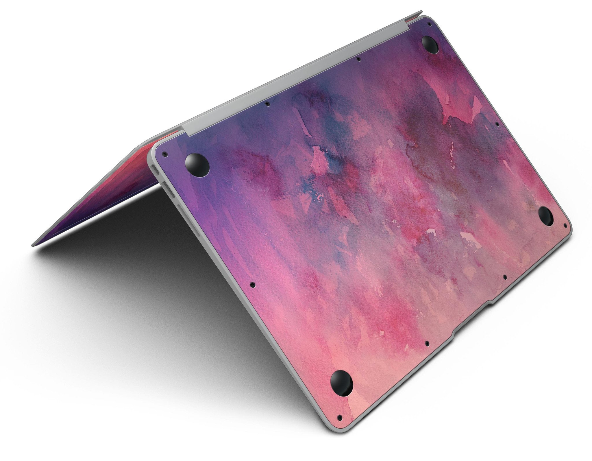 Dark Pink 53 Absorbed Watercolor Texture skin for MacBook Air, showcasing a vibrant watercolor design that enhances device aesthetics.