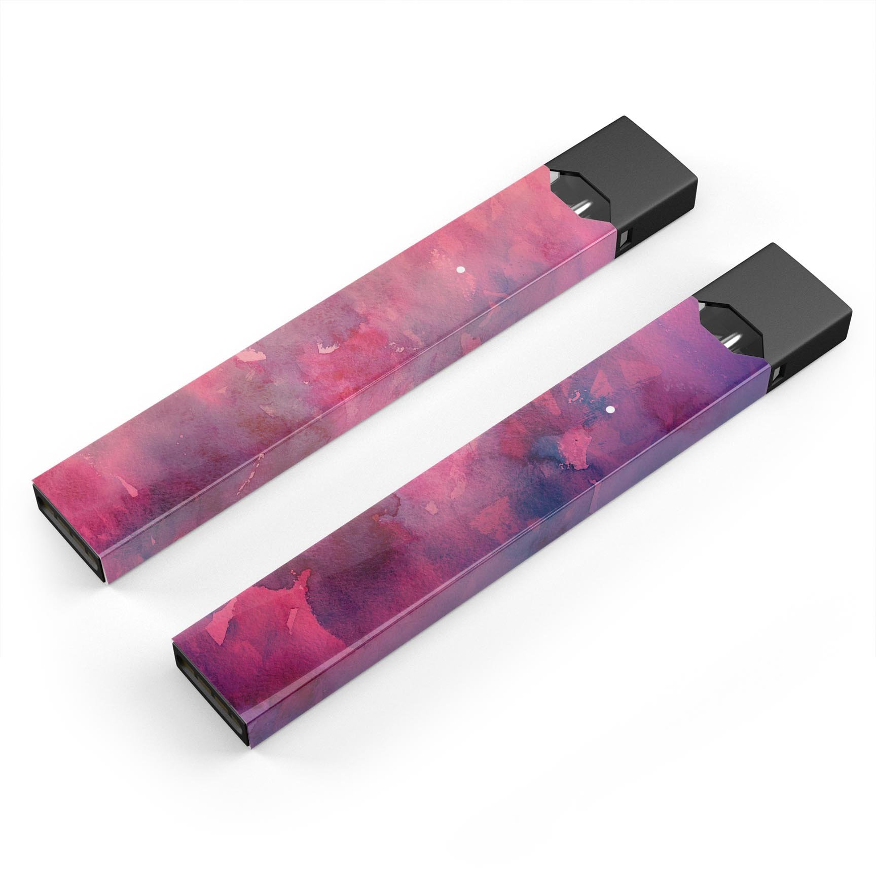 Dark Pink 53 Absorbed Watercolor Texture decal for JUUL vaping device, showcasing vibrant colors and a stylish design.
