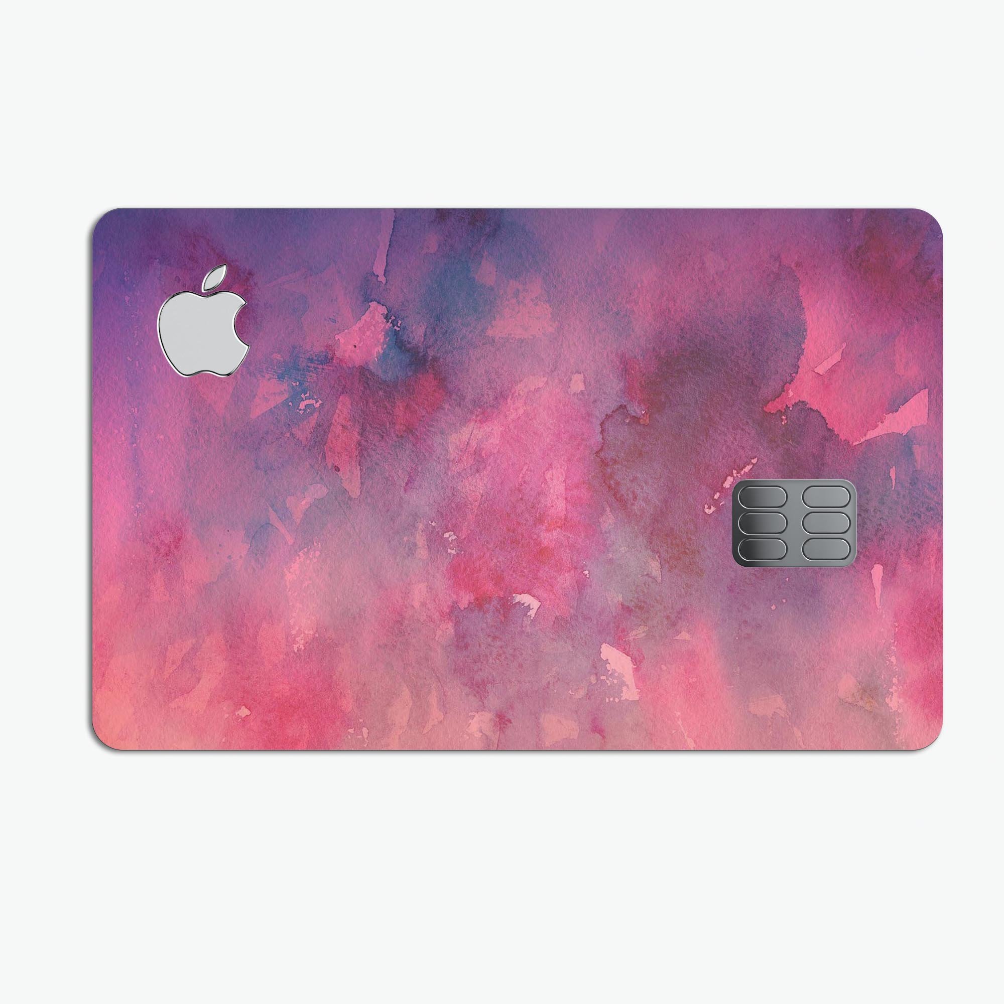 Dark Pink 53 Absorbed Watercolor Texture decal for Apple Card, showcasing premium vinyl design with a vibrant watercolor pattern.