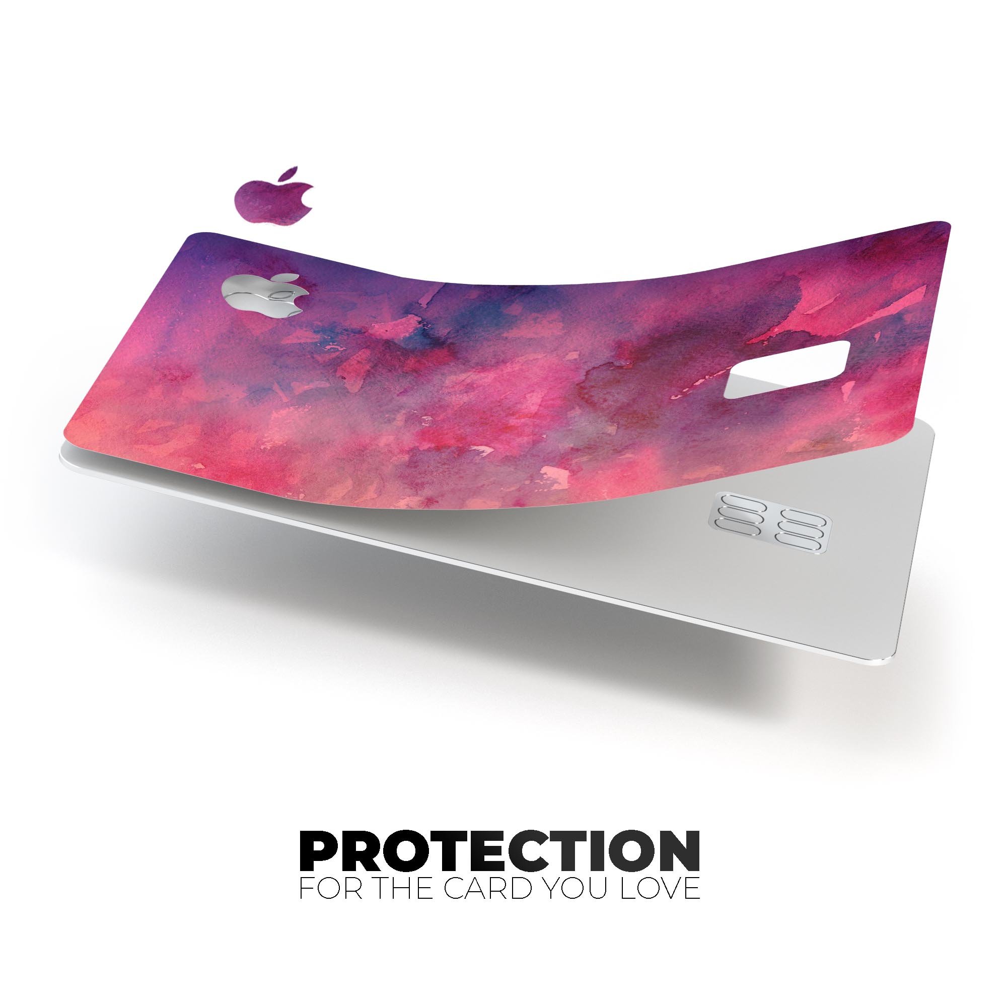 Dark Pink 53 Absorbed Watercolor Texture decal for Apple Card, showcasing premium vinyl design with a vibrant watercolor pattern.
