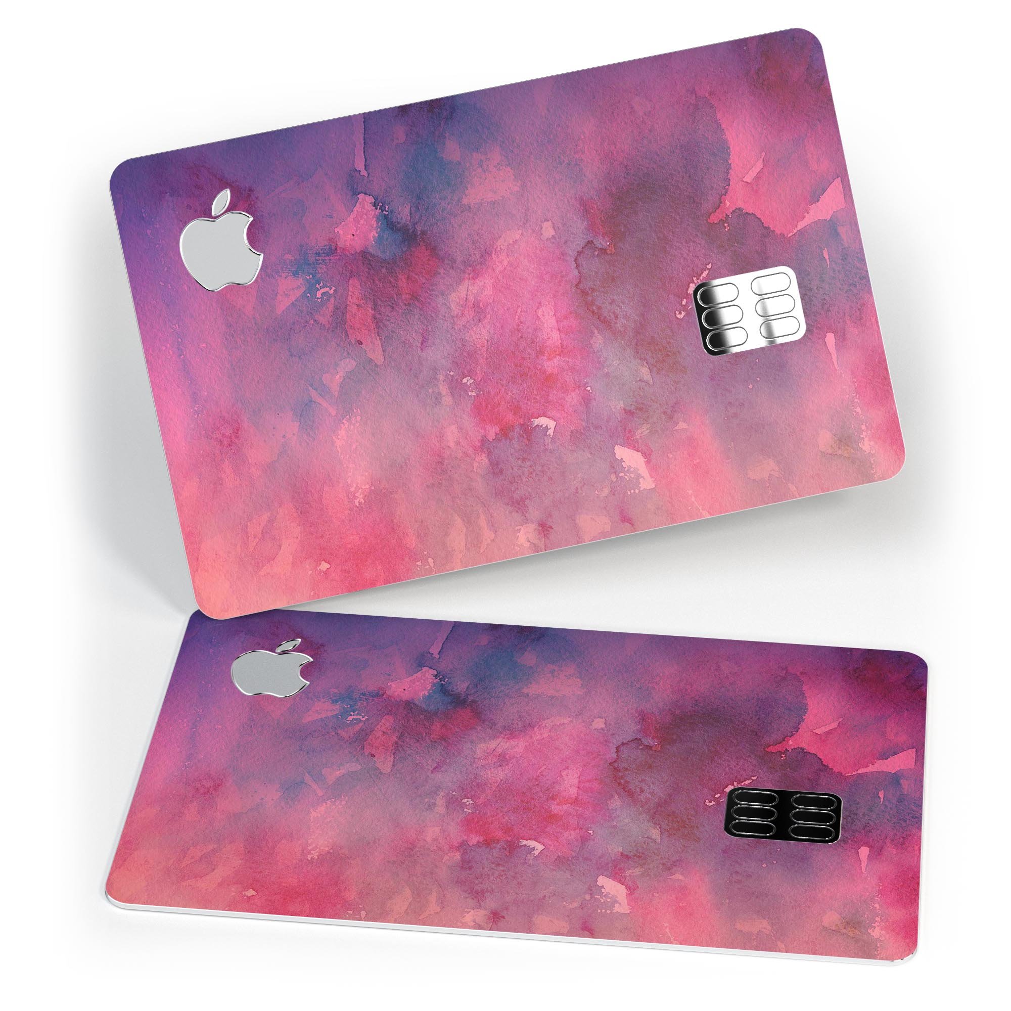 Dark Pink 53 Absorbed Watercolor Texture decal for Apple Card, showcasing premium vinyl design with a vibrant watercolor pattern.