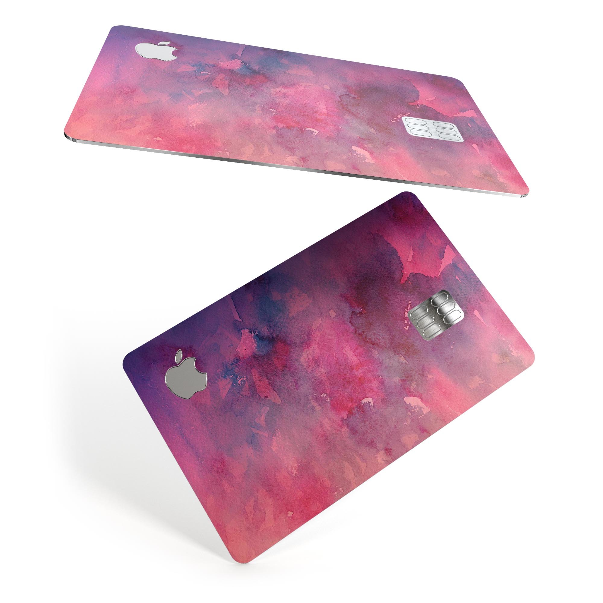 Dark Pink 53 Absorbed Watercolor Texture decal for Apple Card, showcasing premium vinyl design with a vibrant watercolor pattern.