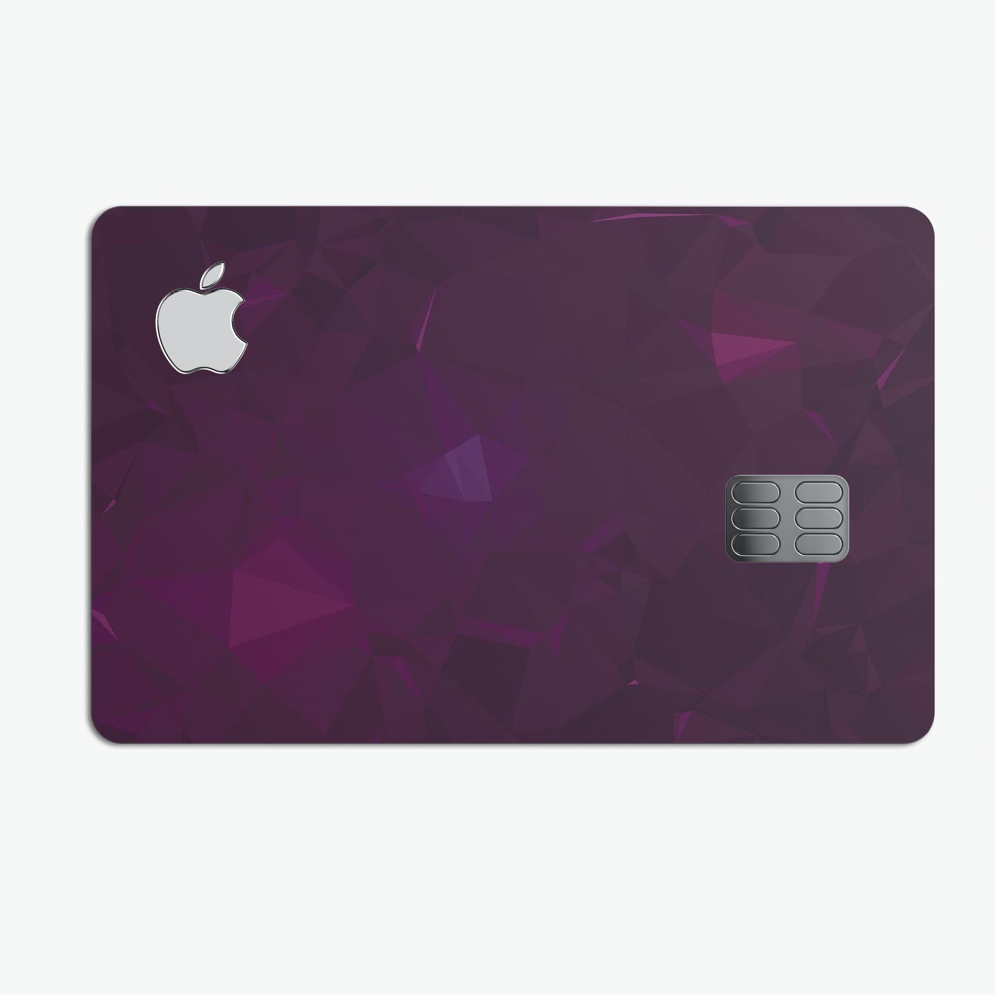 Dark Pink Geometric V16 decal skin for Apple Card, showcasing a stylish geometric design with premium vinyl finish.