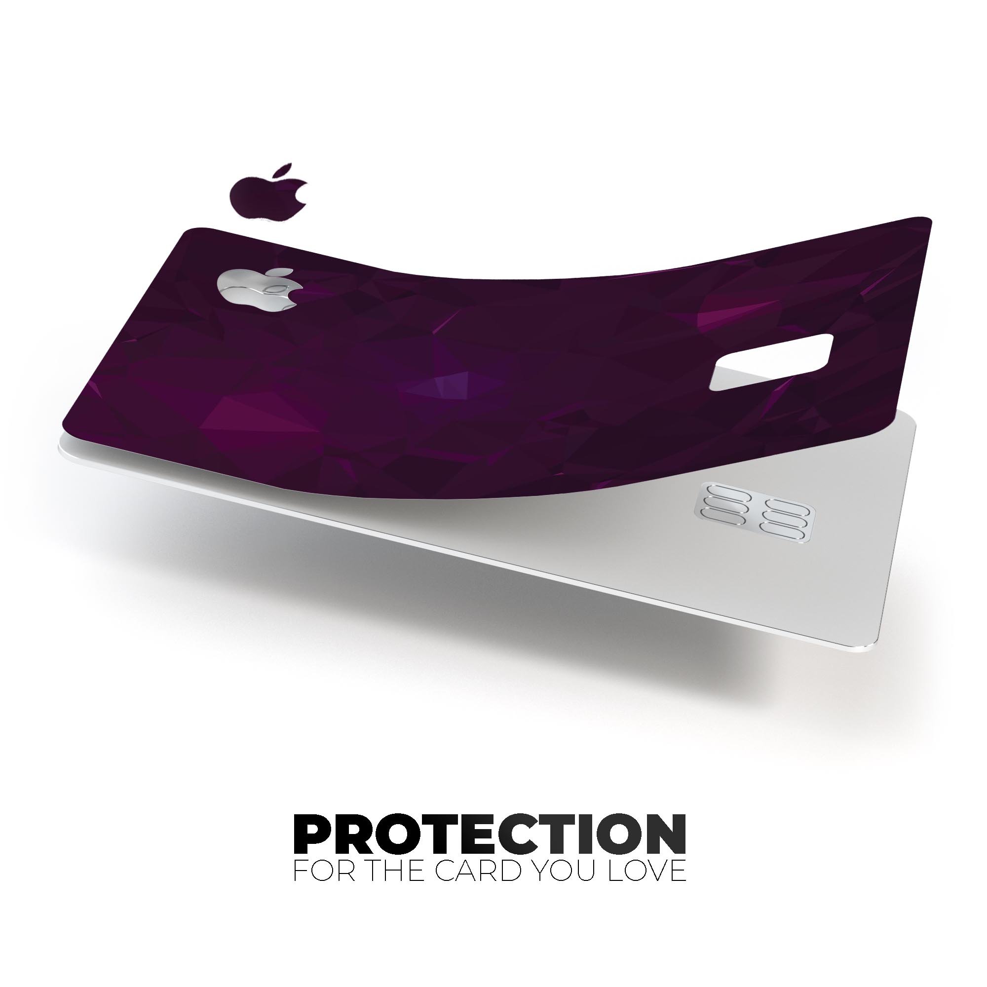 Dark Pink Geometric V16 decal skin for Apple Card, showcasing a stylish geometric design with premium vinyl finish.