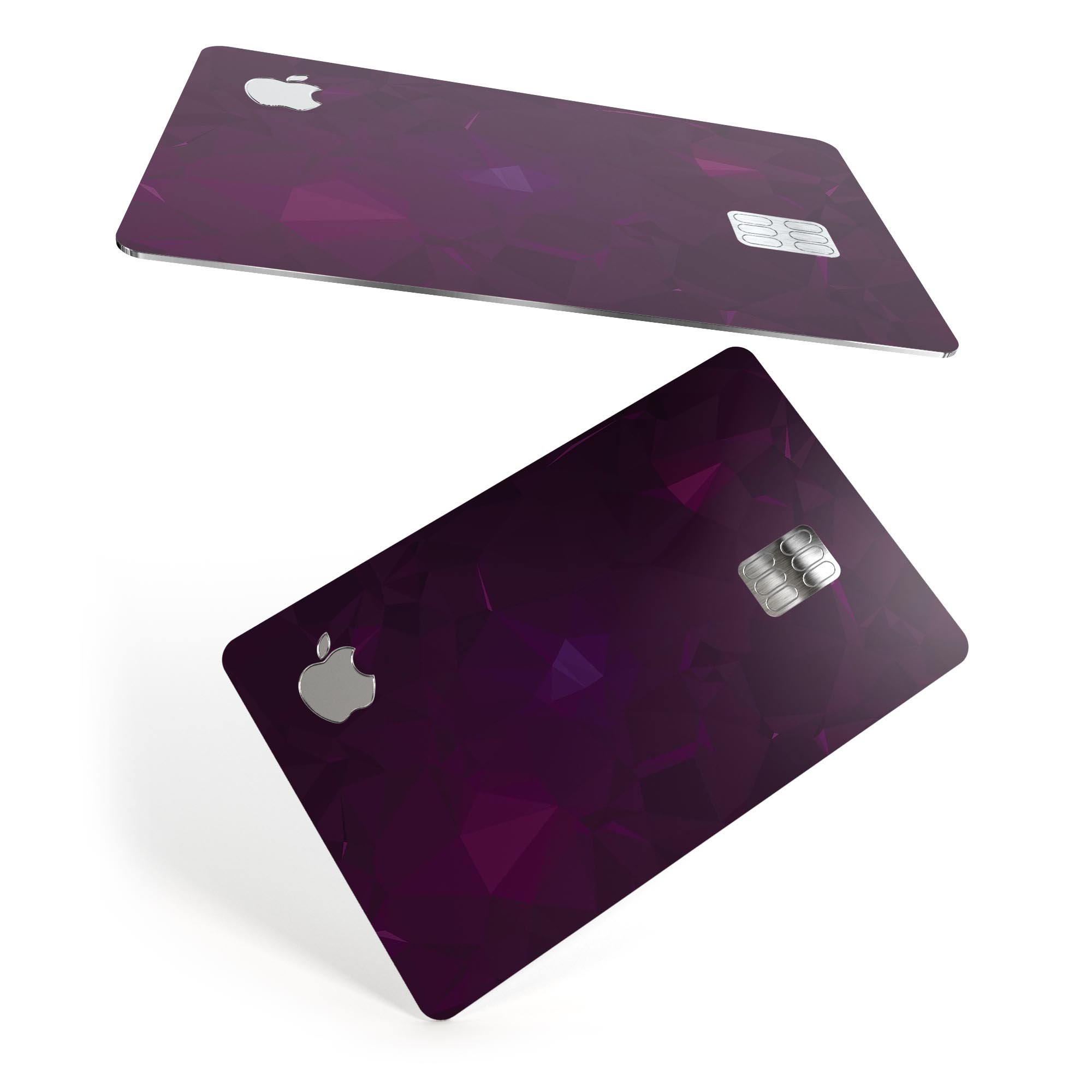 Dark Pink Geometric V16 decal skin for Apple Card, showcasing a stylish geometric design with premium vinyl finish.