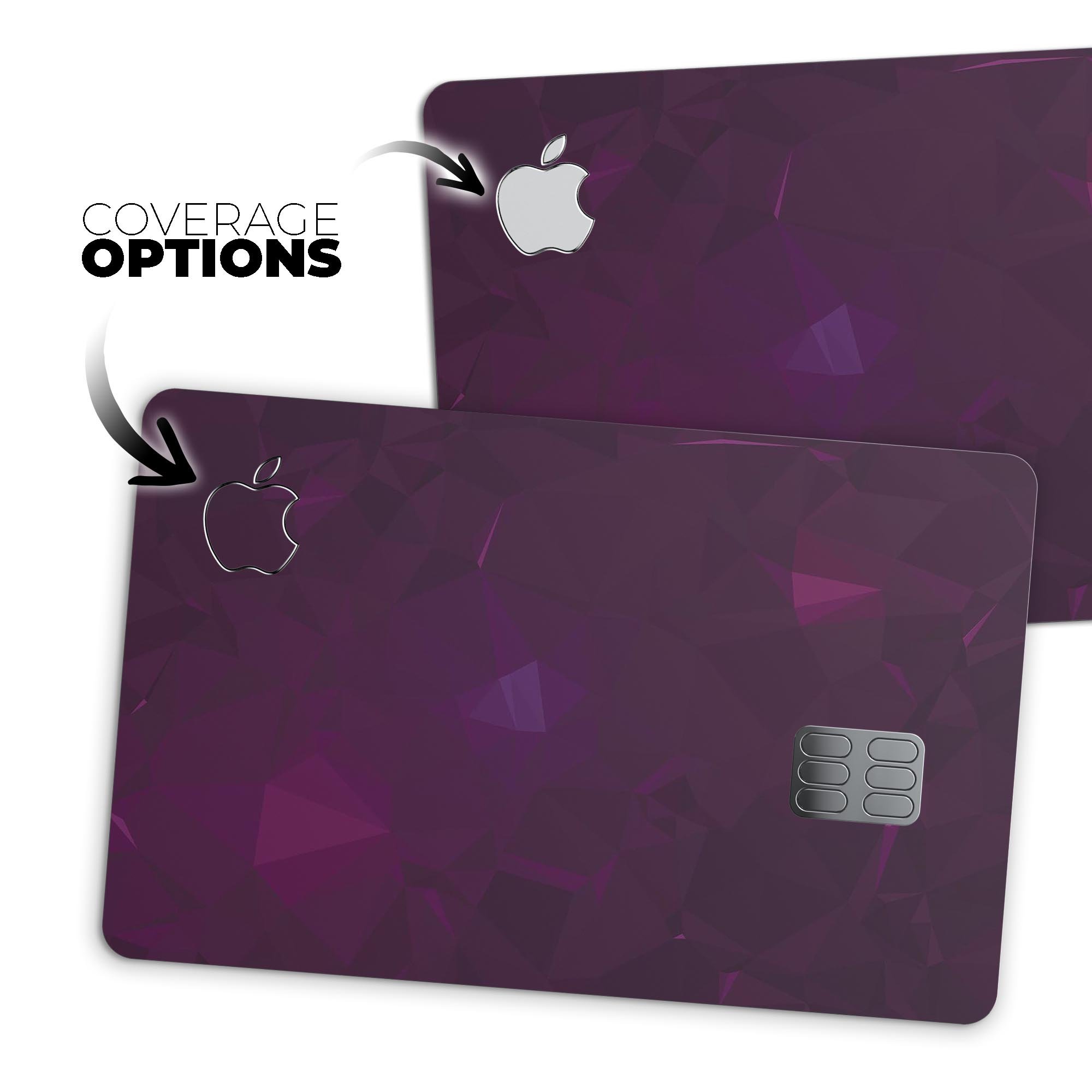 Dark Pink Geometric V16 decal skin for Apple Card, showcasing a stylish geometric design with premium vinyl finish.