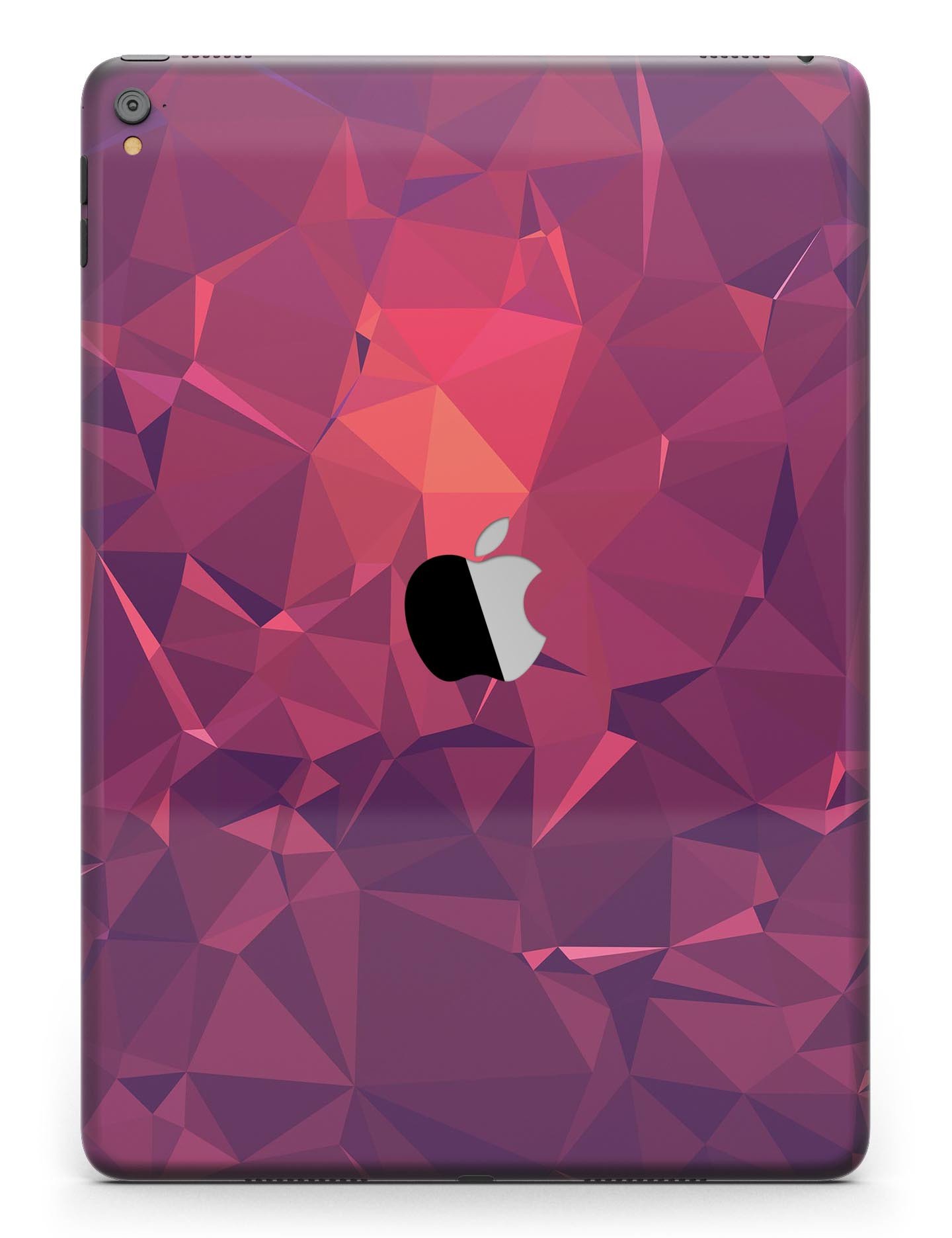 Dark Pink Geometric V19 Full Body Skin for iPad Pro, showcasing vibrant geometric patterns and premium vinyl material.