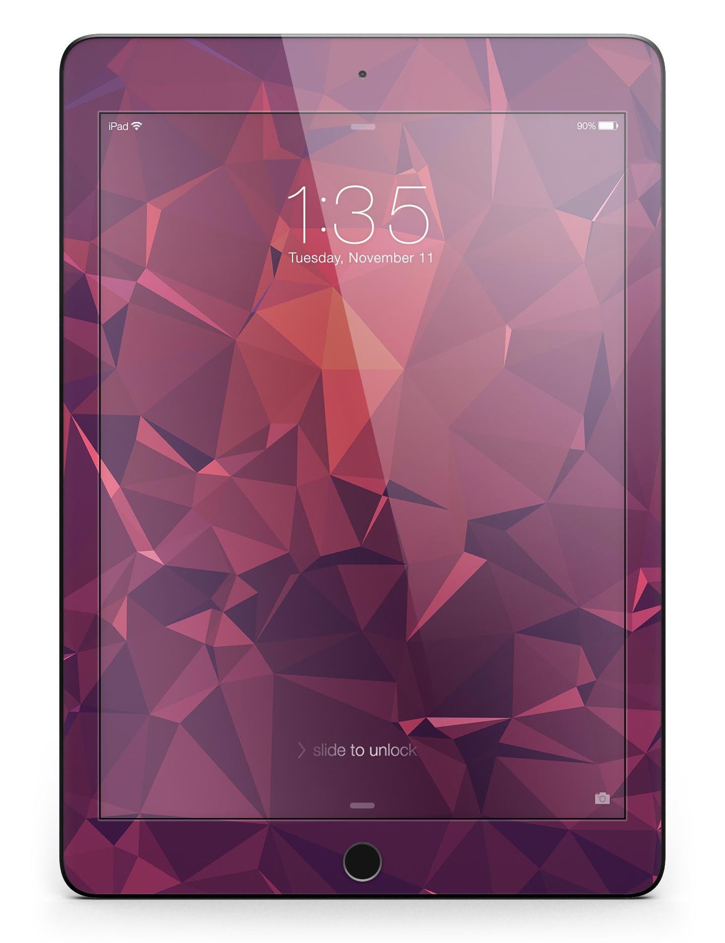 Dark Pink Geometric V19 Full Body Skin for iPad Pro, showcasing vibrant geometric patterns and premium vinyl material.