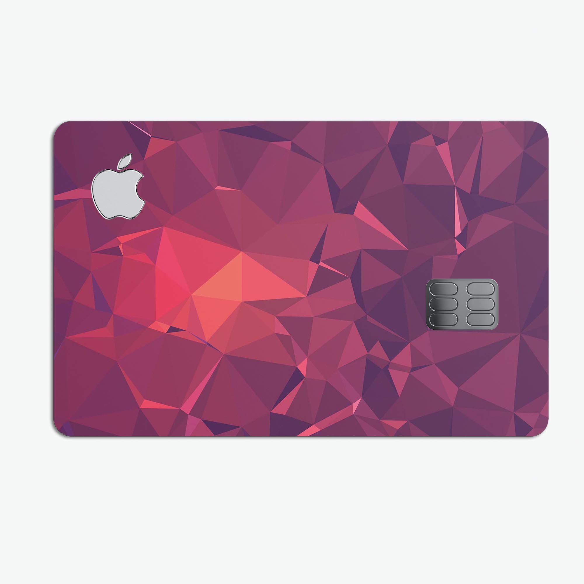 Dark Pink Geometric V19 decal skin for Apple Card, showcasing a stylish geometric design with premium vinyl material.