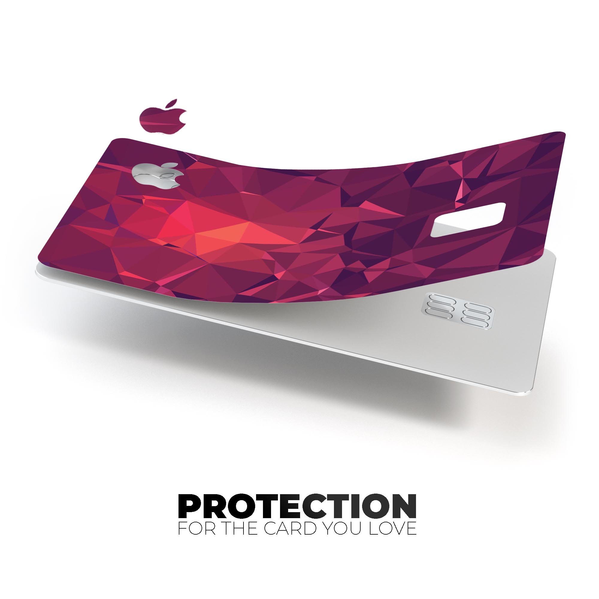 Dark Pink Geometric V19 decal skin for Apple Card, showcasing a stylish geometric design with premium vinyl material.