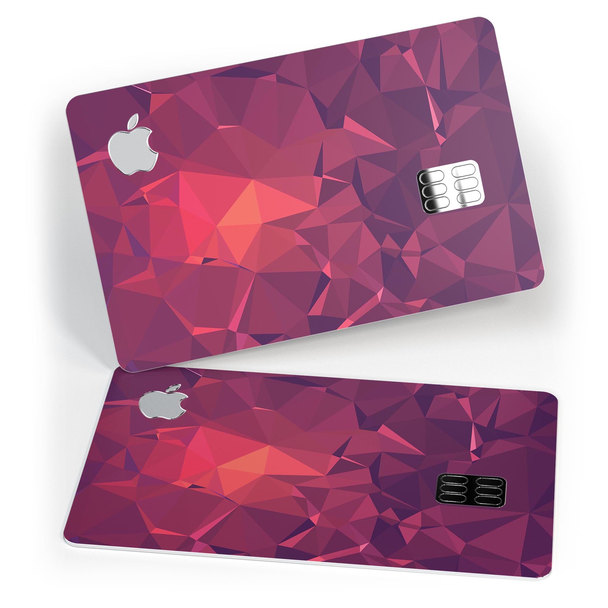 Dark Pink Geometric V19 decal skin for Apple Card, showcasing a stylish geometric design with premium vinyl material.