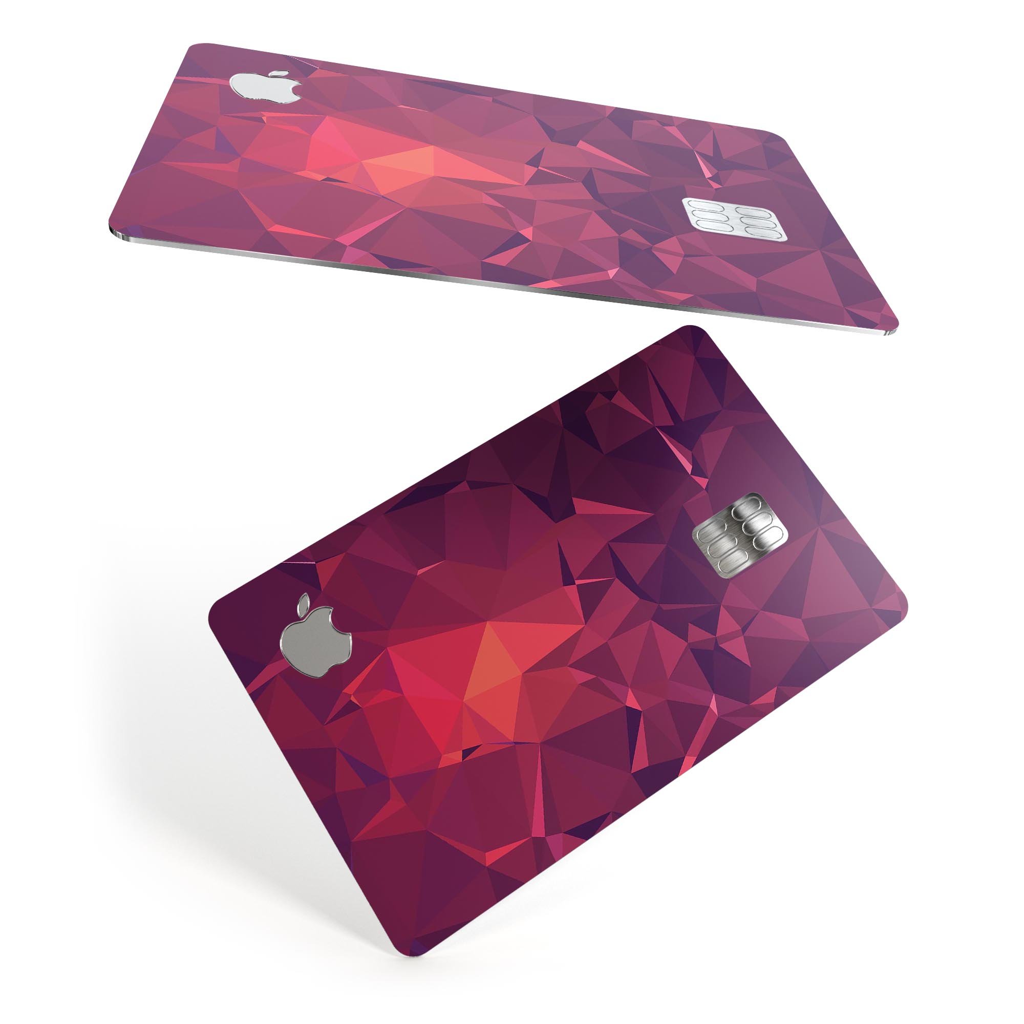 Dark Pink Geometric V19 decal skin for Apple Card, showcasing a stylish geometric design with premium vinyl material.