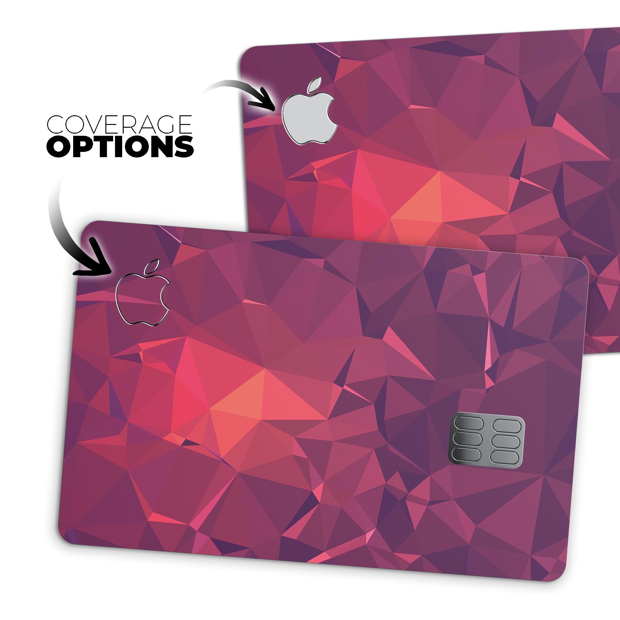 Dark Pink Geometric V19 decal skin for Apple Card, showcasing a stylish geometric design with premium vinyl material.