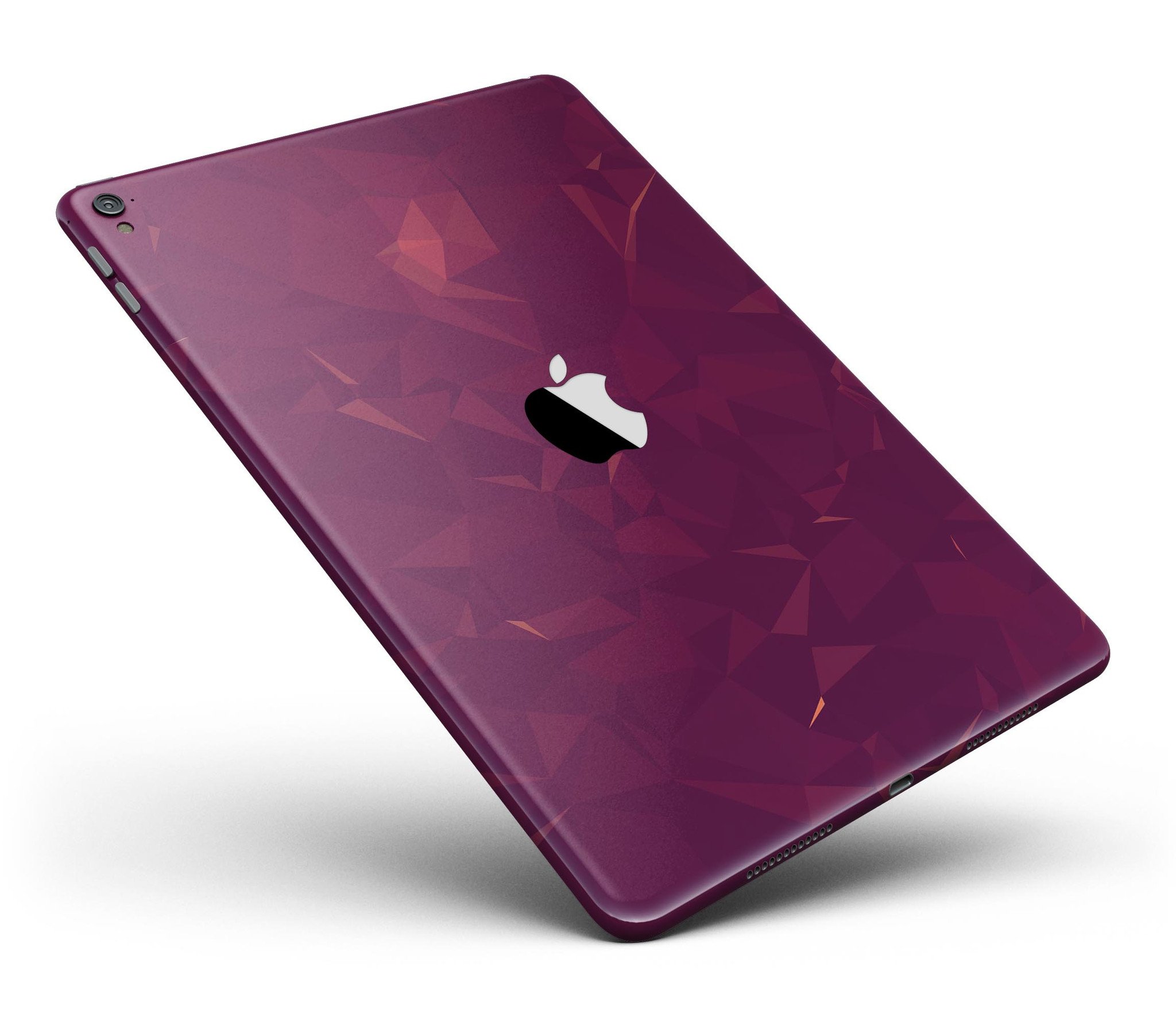 Dark Pink Geometric V3 Full Body Skin for iPad Pro, showcasing vibrant geometric patterns and premium vinyl material.
