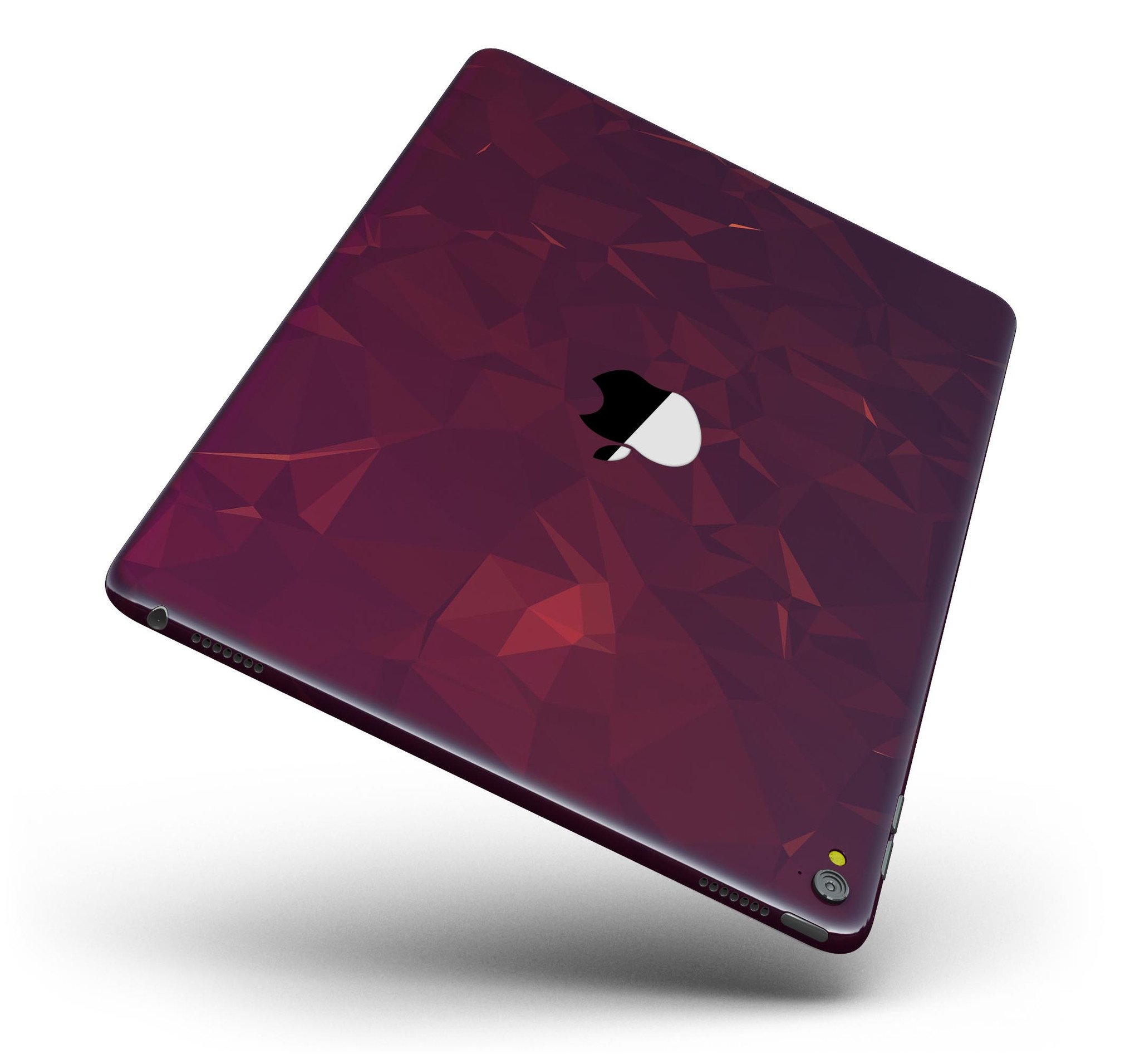 Dark Pink Geometric V3 Full Body Skin for iPad Pro, showcasing vibrant geometric patterns and premium vinyl material.