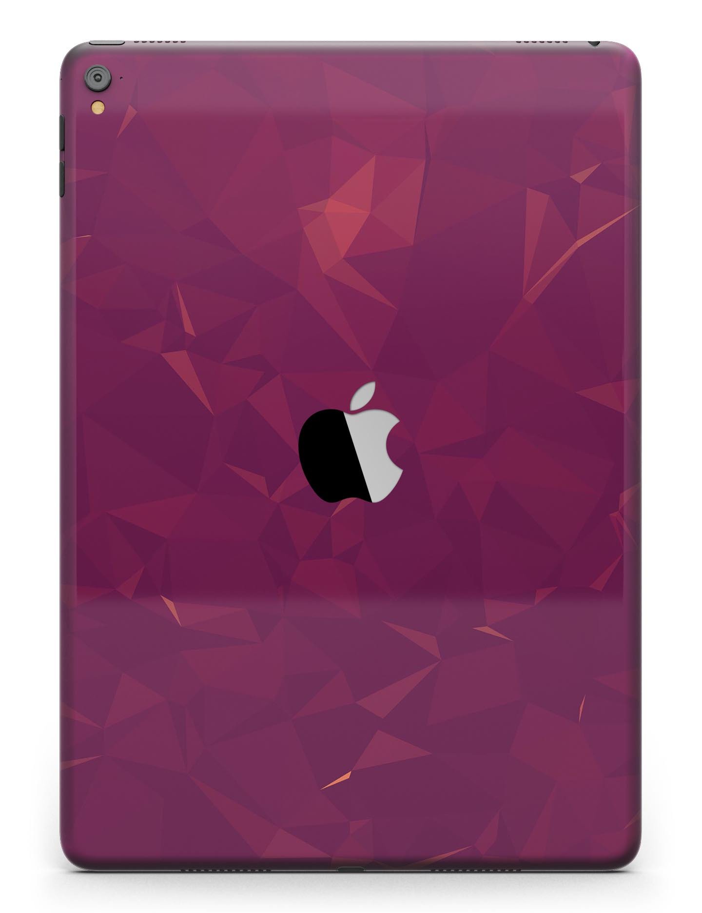 Dark Pink Geometric V3 Full Body Skin for iPad Pro, showcasing vibrant geometric patterns and premium vinyl material.