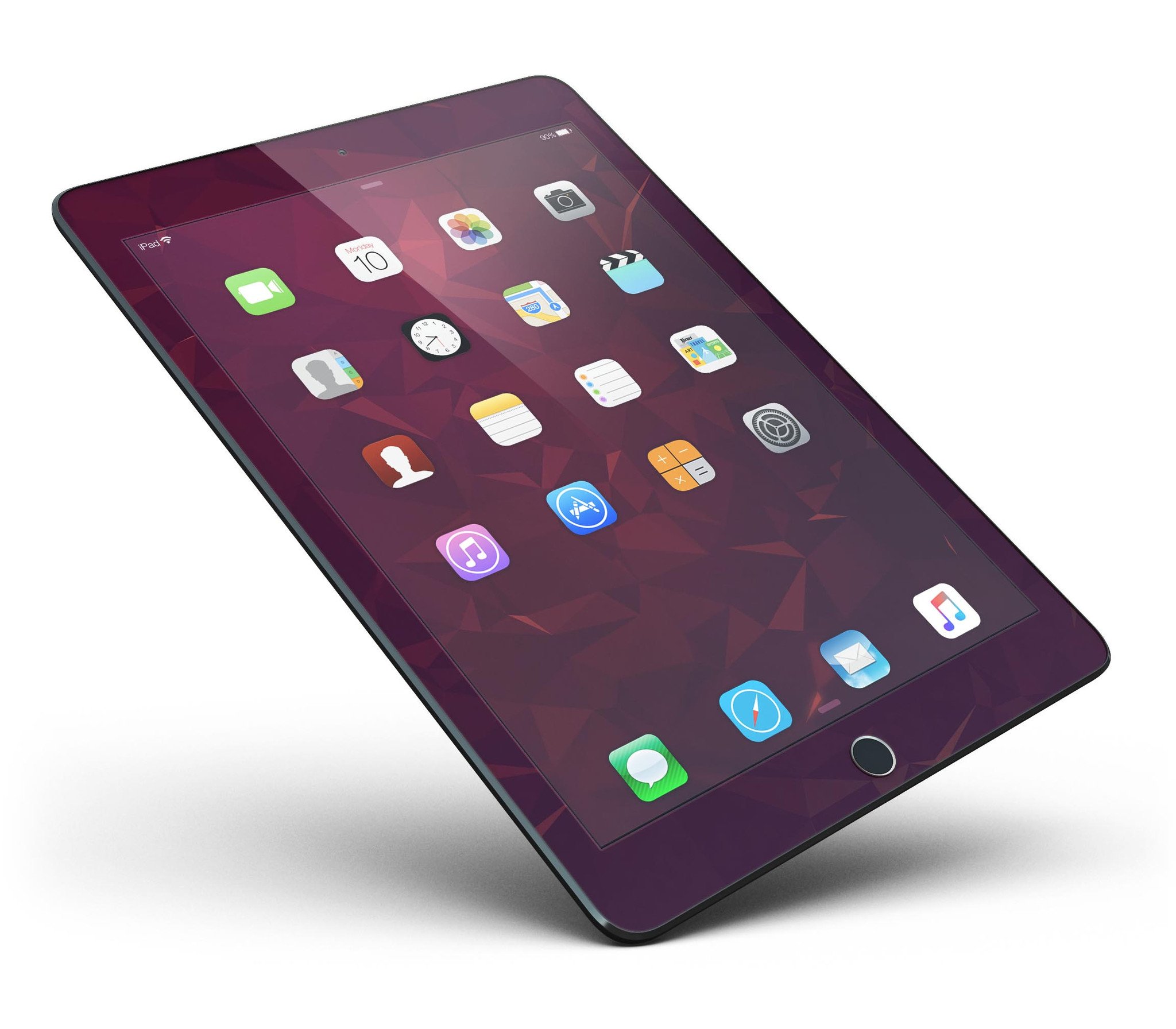 Dark Pink Geometric V3 Full Body Skin for iPad Pro, showcasing vibrant geometric patterns and premium vinyl material.