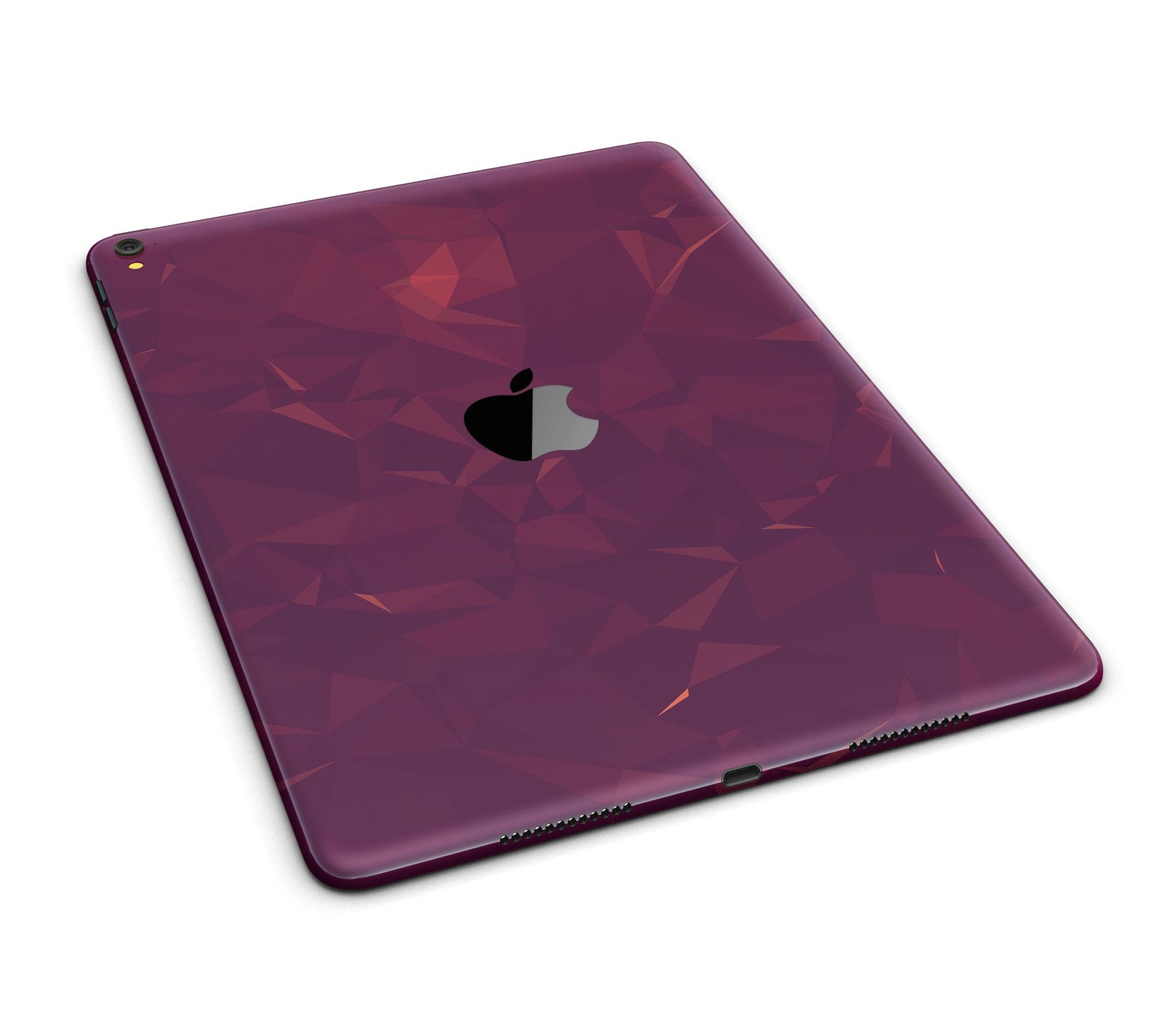 Dark Pink Geometric V3 Full Body Skin for iPad Pro, showcasing vibrant geometric patterns and premium vinyl material.
