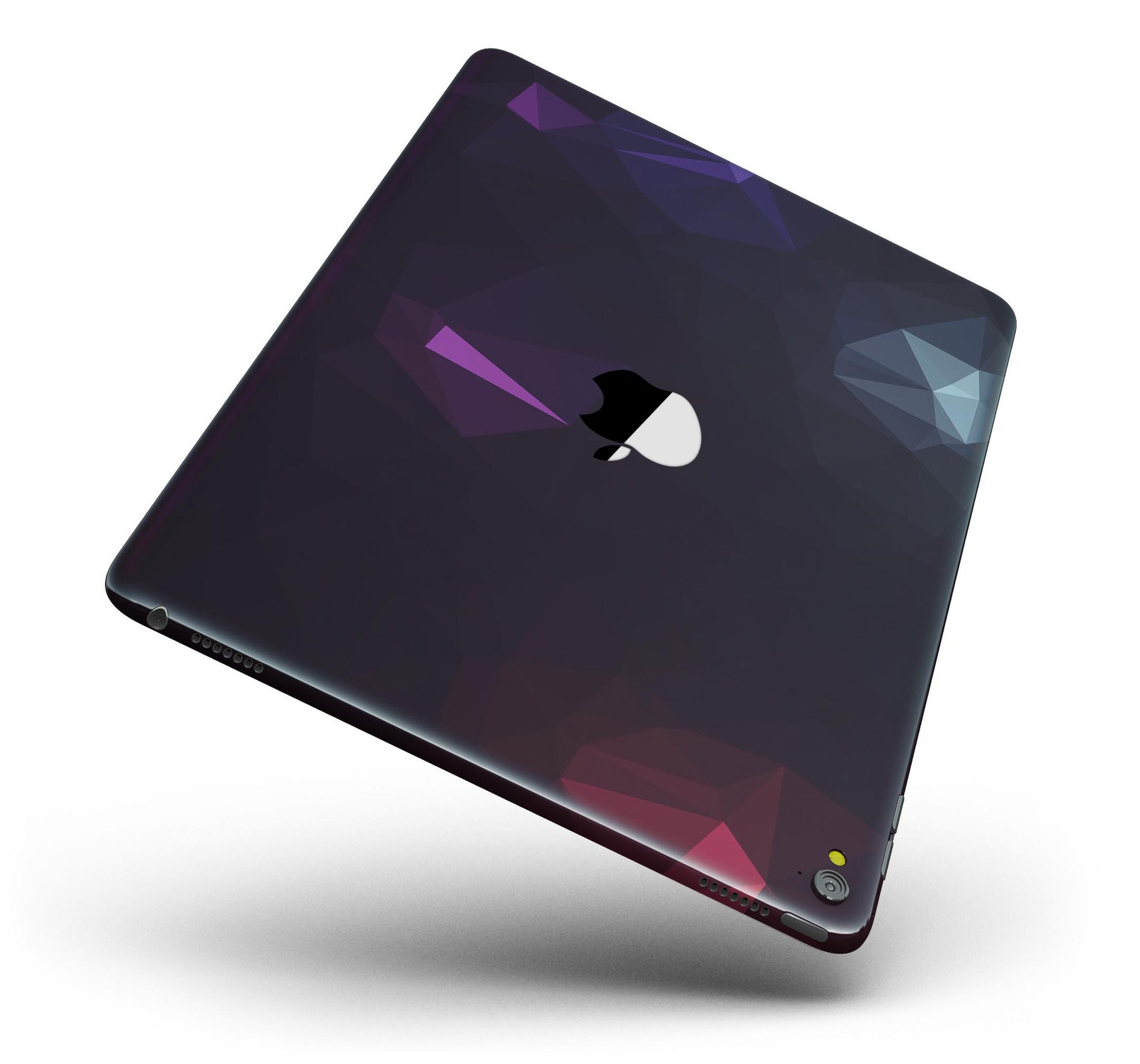 Dark Purple and Pink Geometric Shapes Full Body Skin for iPad Pro, showcasing vibrant colors and a stylish design.