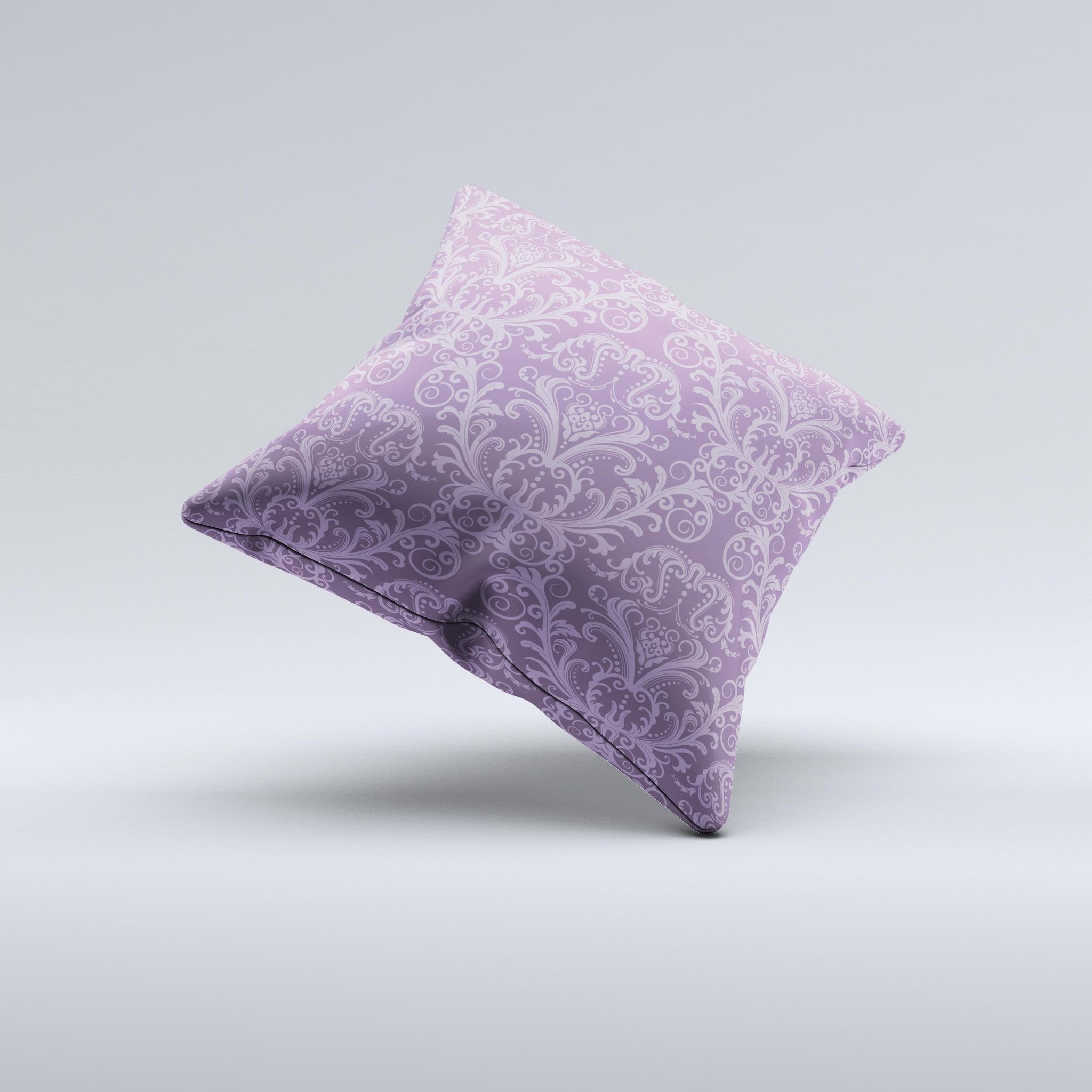 Dark purple decorative throw pillow with delicate ink-fuzed pattern, showcasing a unique handcrafted design and high-quality fabric.