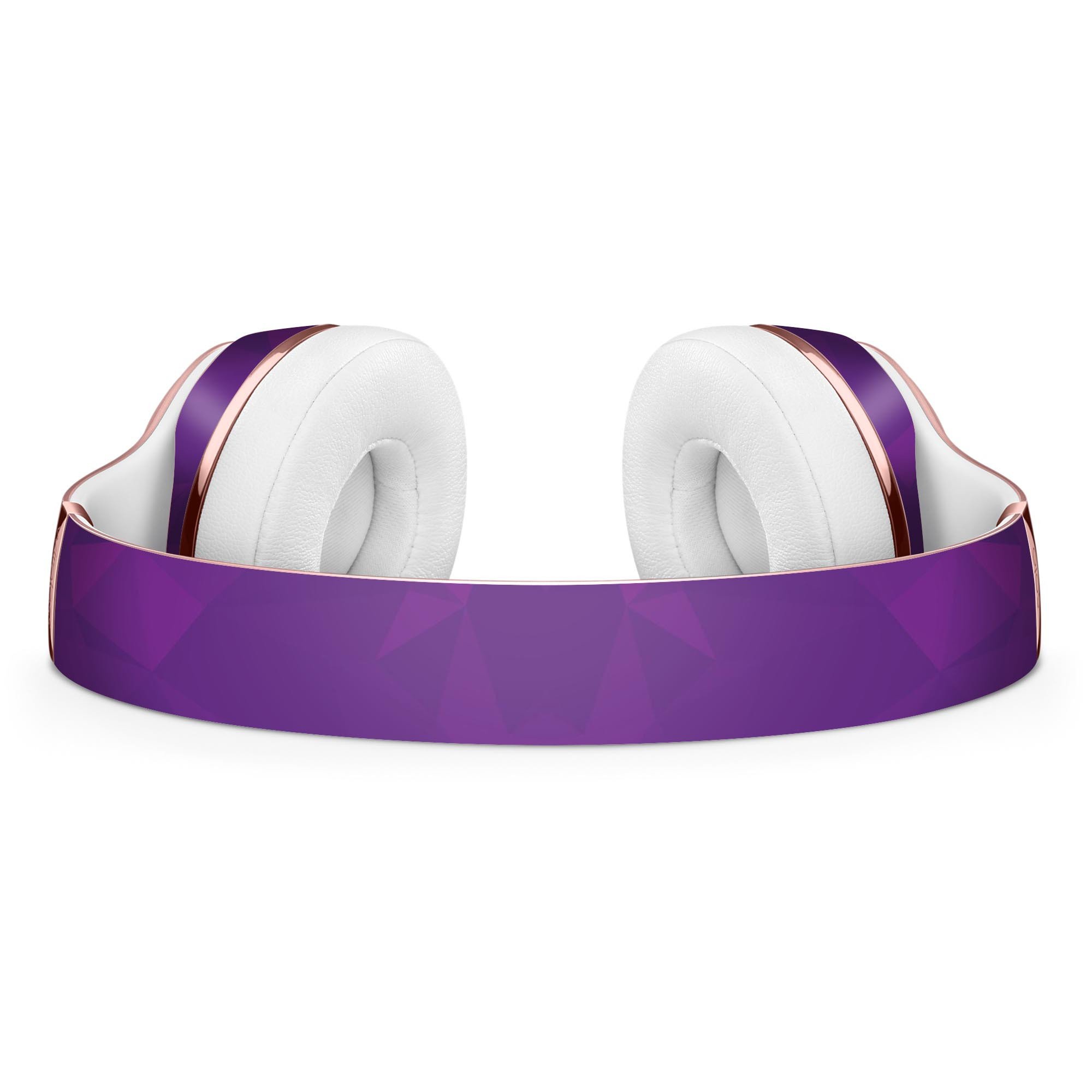 Dark Purple Geometric V15 Full-Body Skin Kit for Beats by Dre Solo 3 Wireless Headphones, showcasing vibrant geometric patterns.