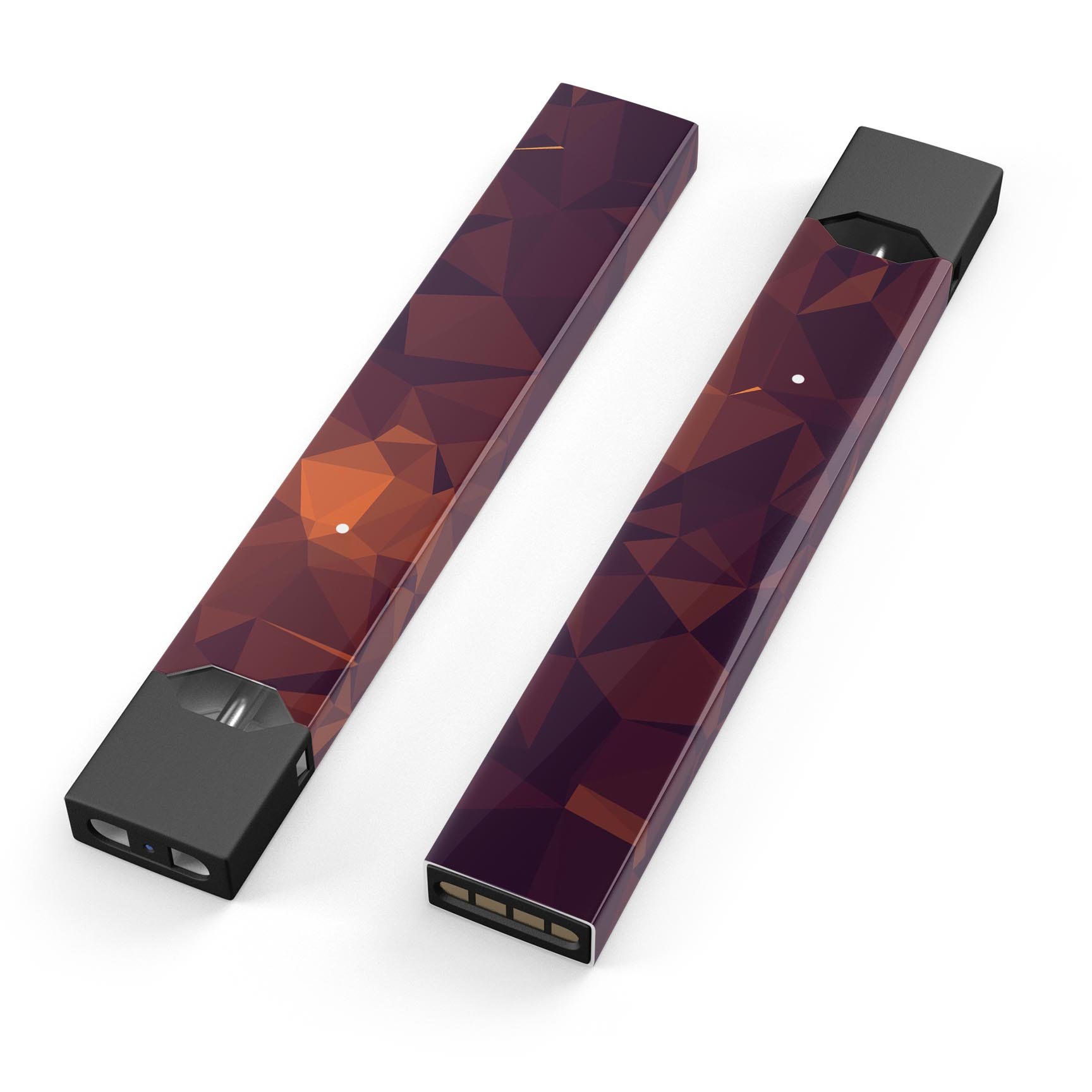 Dark Red Geometric V15 skin-wrap sticker designed for JUUL vaping device, showcasing a stylish geometric pattern.