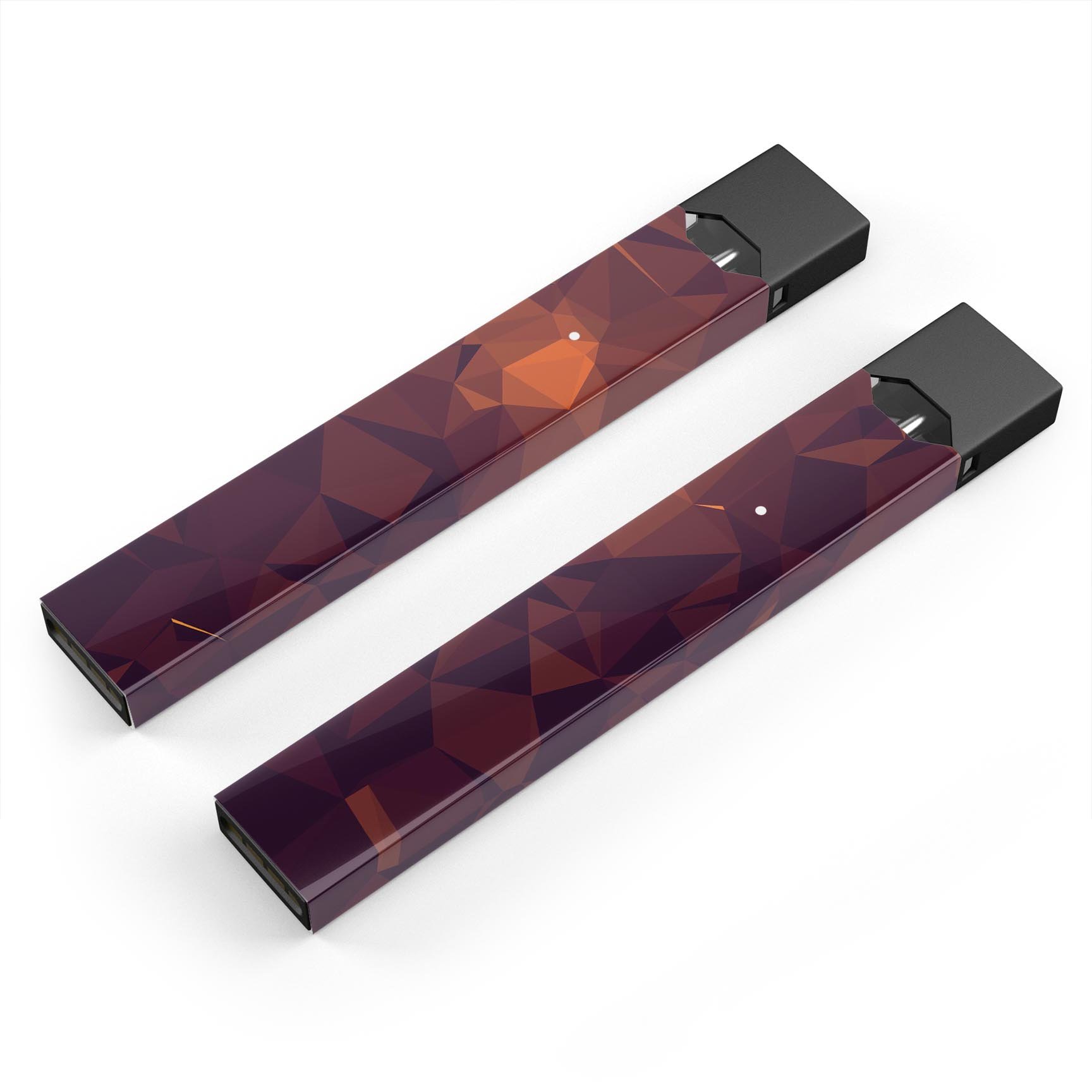 Dark Red Geometric V15 skin-wrap sticker designed for JUUL vaping device, showcasing a stylish geometric pattern.