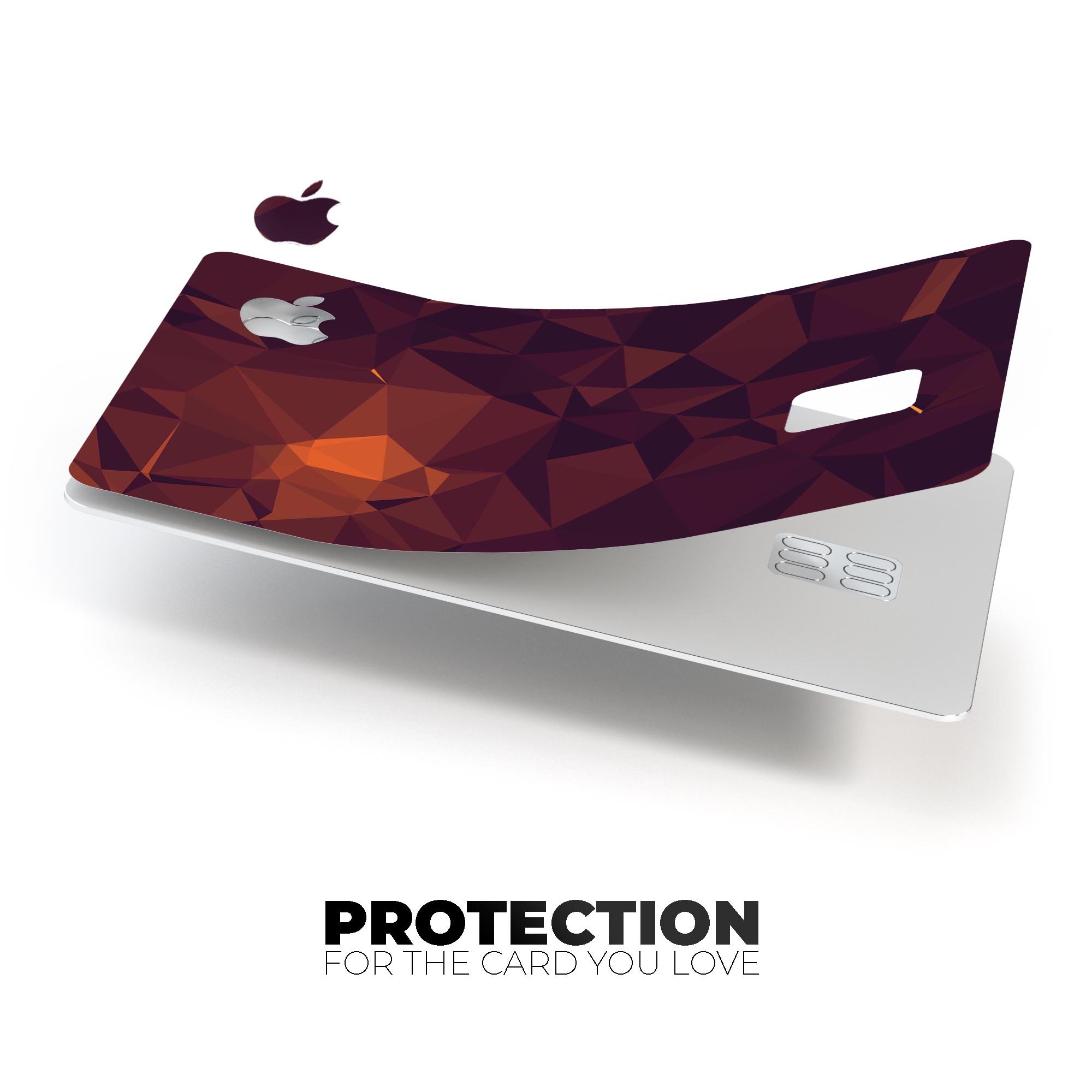 Dark Red Geometric V15 decal skin-kit for Apple Card, showcasing premium vinyl design and bubble-free installation.