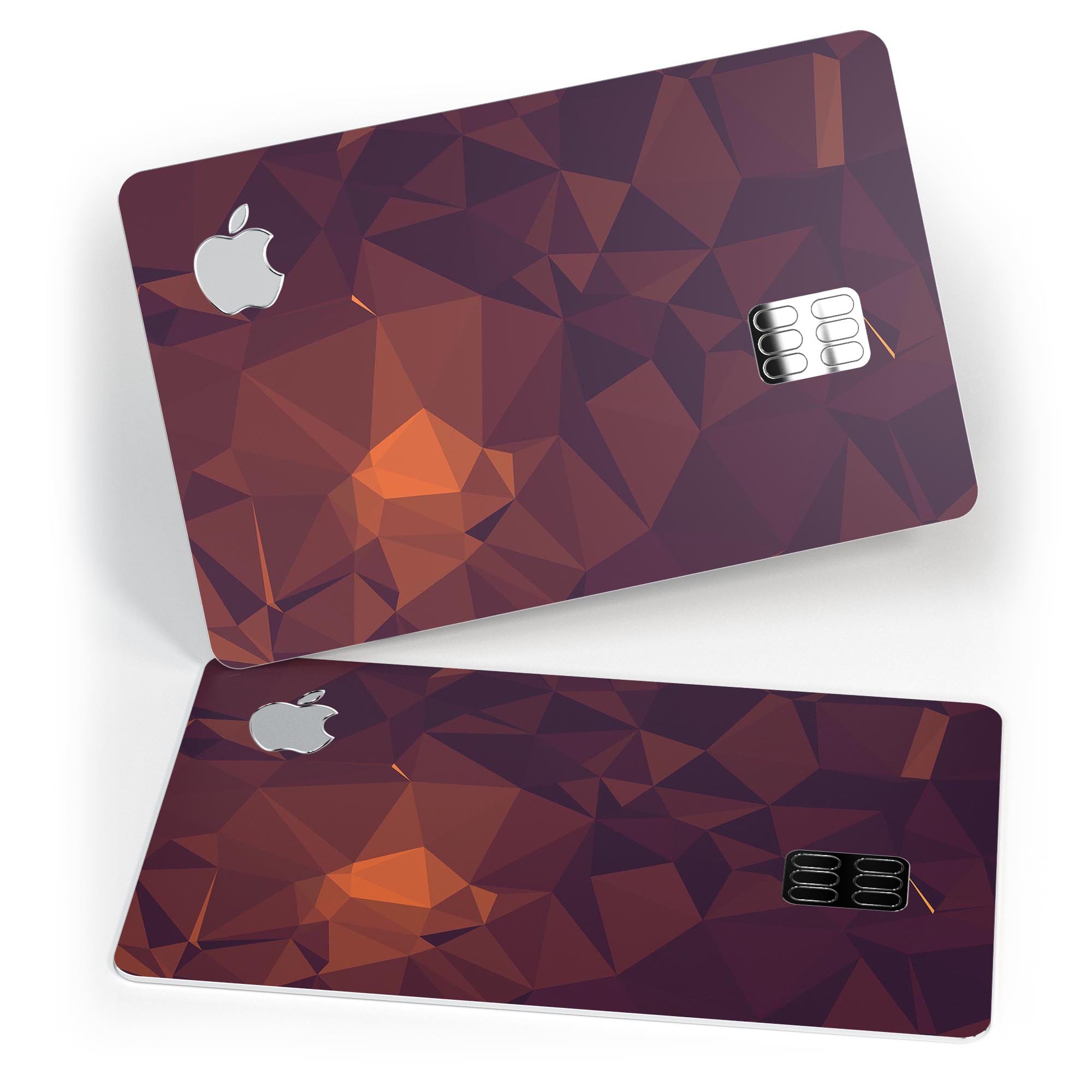 Dark Red Geometric V15 decal skin-kit for Apple Card, showcasing premium vinyl design and bubble-free installation.