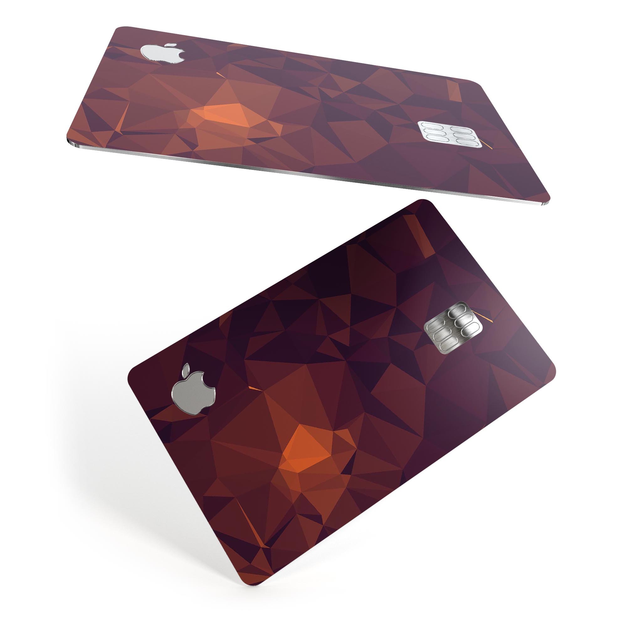 Dark Red Geometric V15 decal skin-kit for Apple Card, showcasing premium vinyl design and bubble-free installation.
