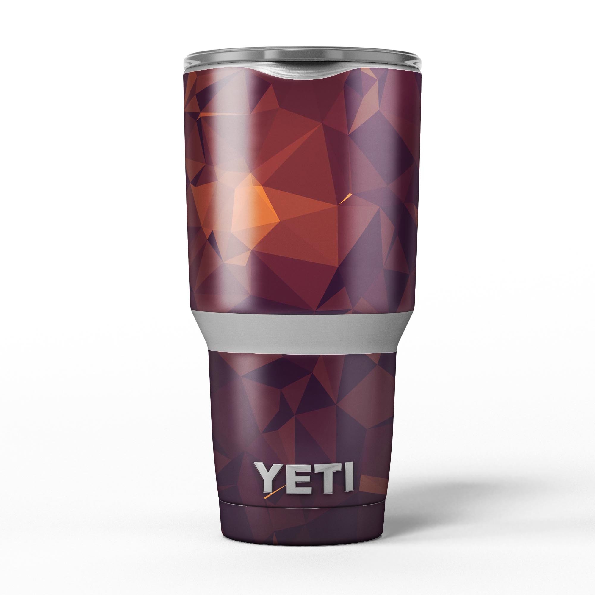 Dark Red Geometric V15 skin decal vinyl wrap kit for Yeti Cooler, showcasing a stylish geometric design.