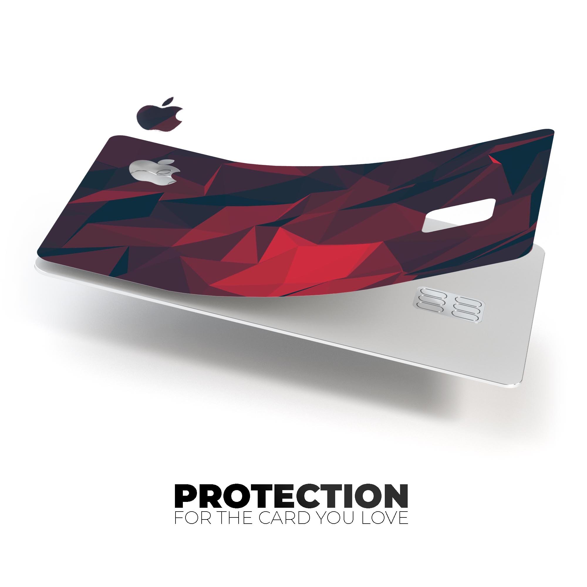 Dark Red Geometric V16 decal skin for Apple Card, showcasing a stylish geometric design with premium vinyl finish.