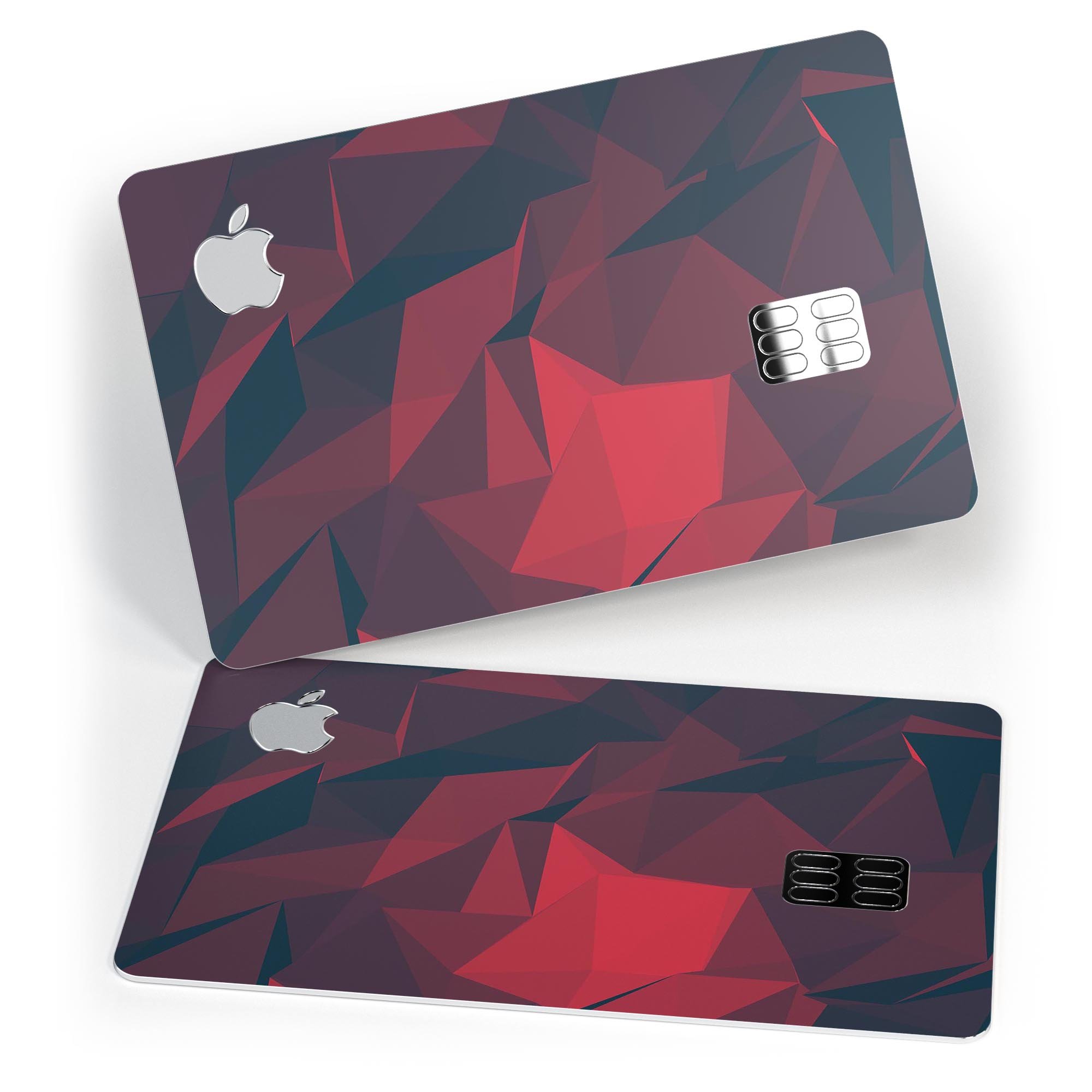 Dark Red Geometric V16 decal skin for Apple Card, showcasing a stylish geometric design with premium vinyl finish.