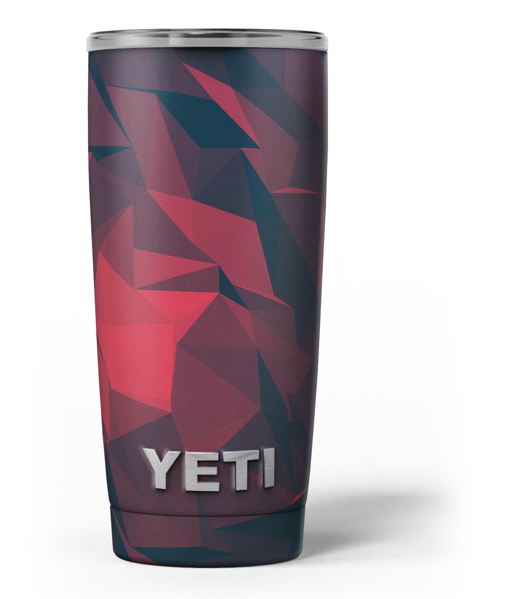 Dark Red Geometric V16 skin decal vinyl wrap kit for Yeti Coolers, showcasing a stylish geometric design.
