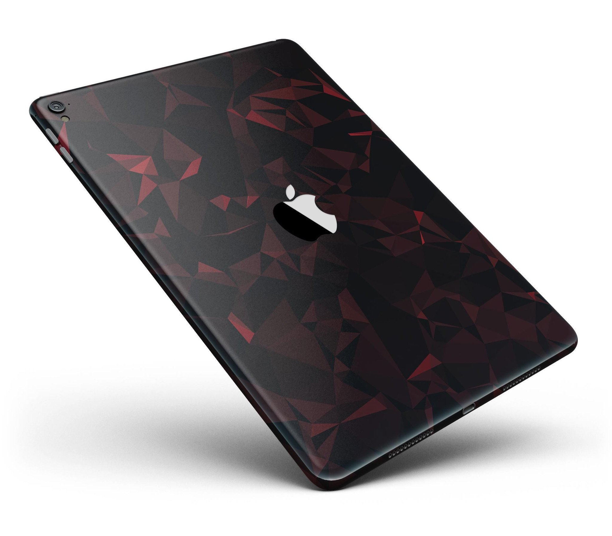 Dark Red Geometric V2 Full Body Skin for iPad Pro, showcasing a stylish geometric pattern in dark red.