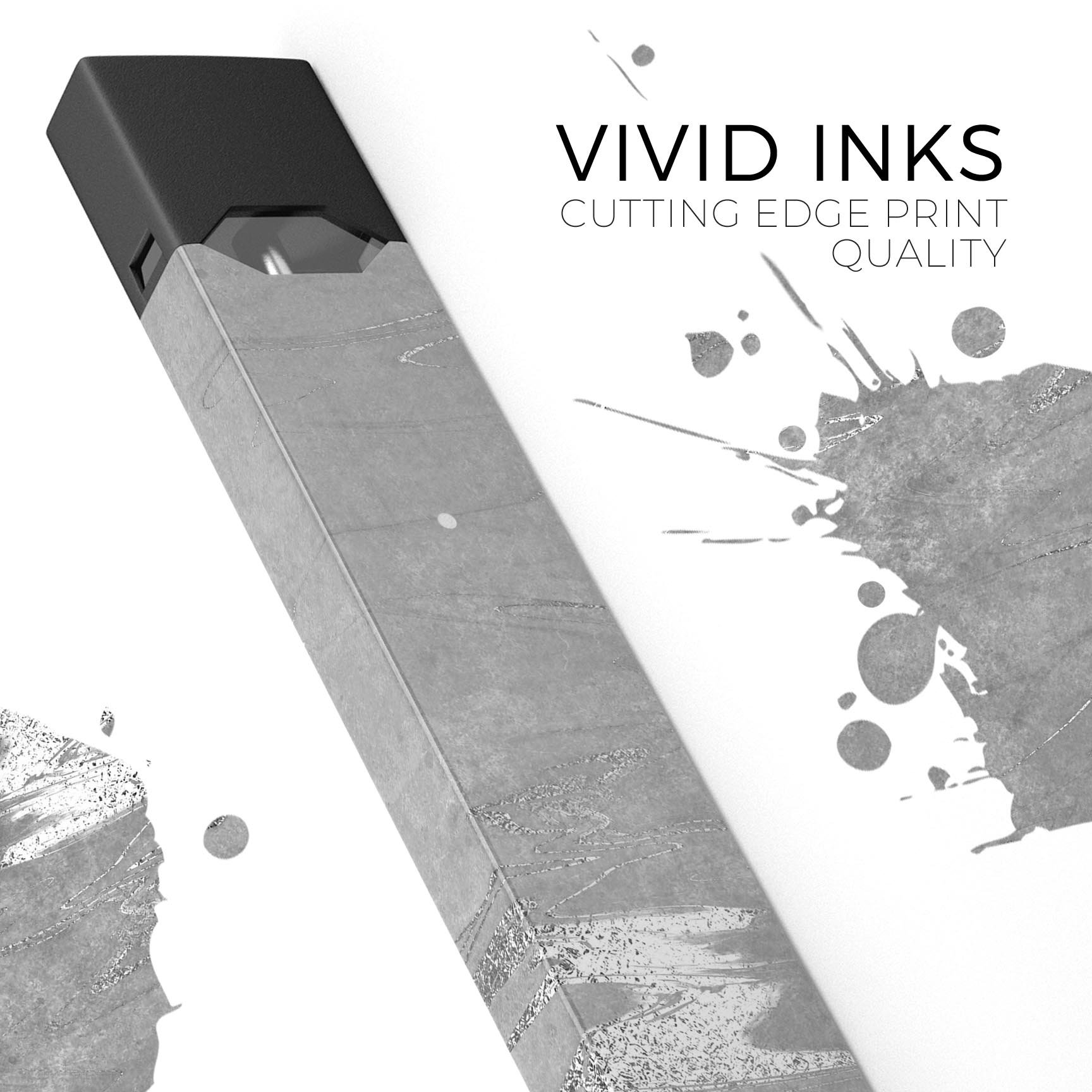 Dark Silver Marble Swirl V7 skin wrap for JUUL device, showcasing a stylish marble design with a protective finish.