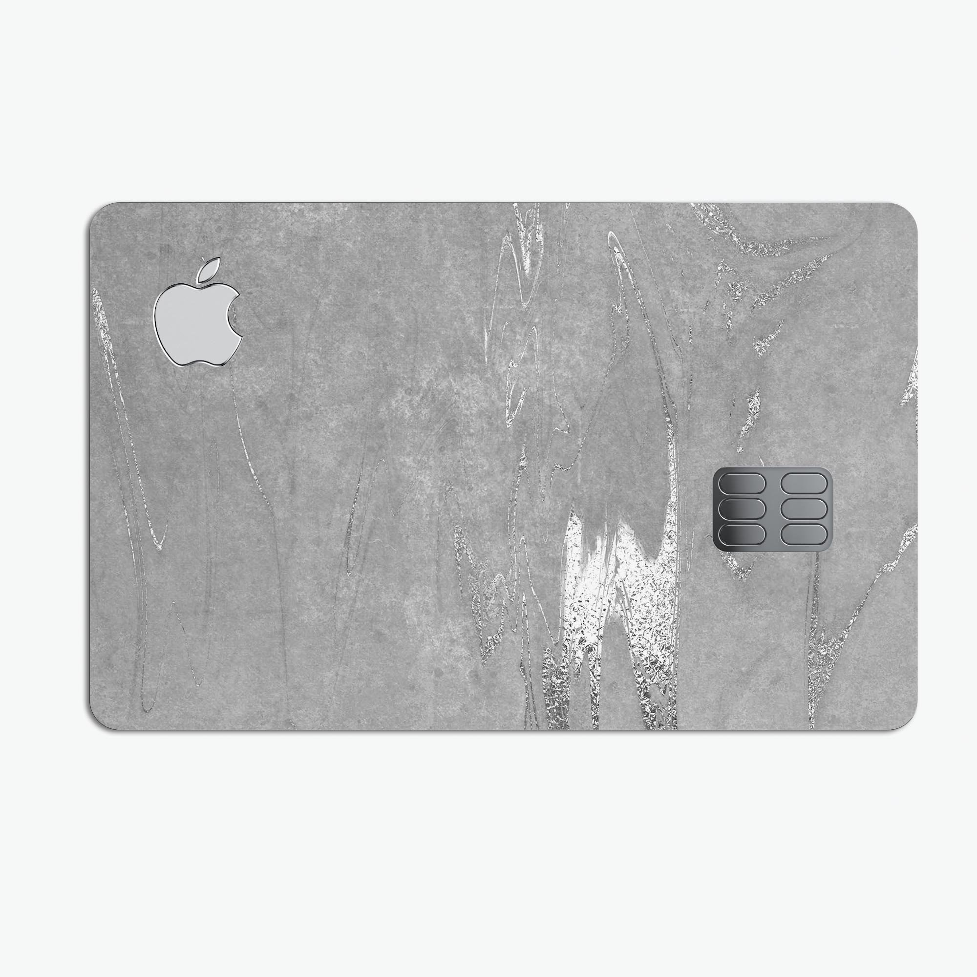 Dark Silver Marble Swirl V7 skin decal for Apple Card, showcasing a stylish marble design with a premium finish.