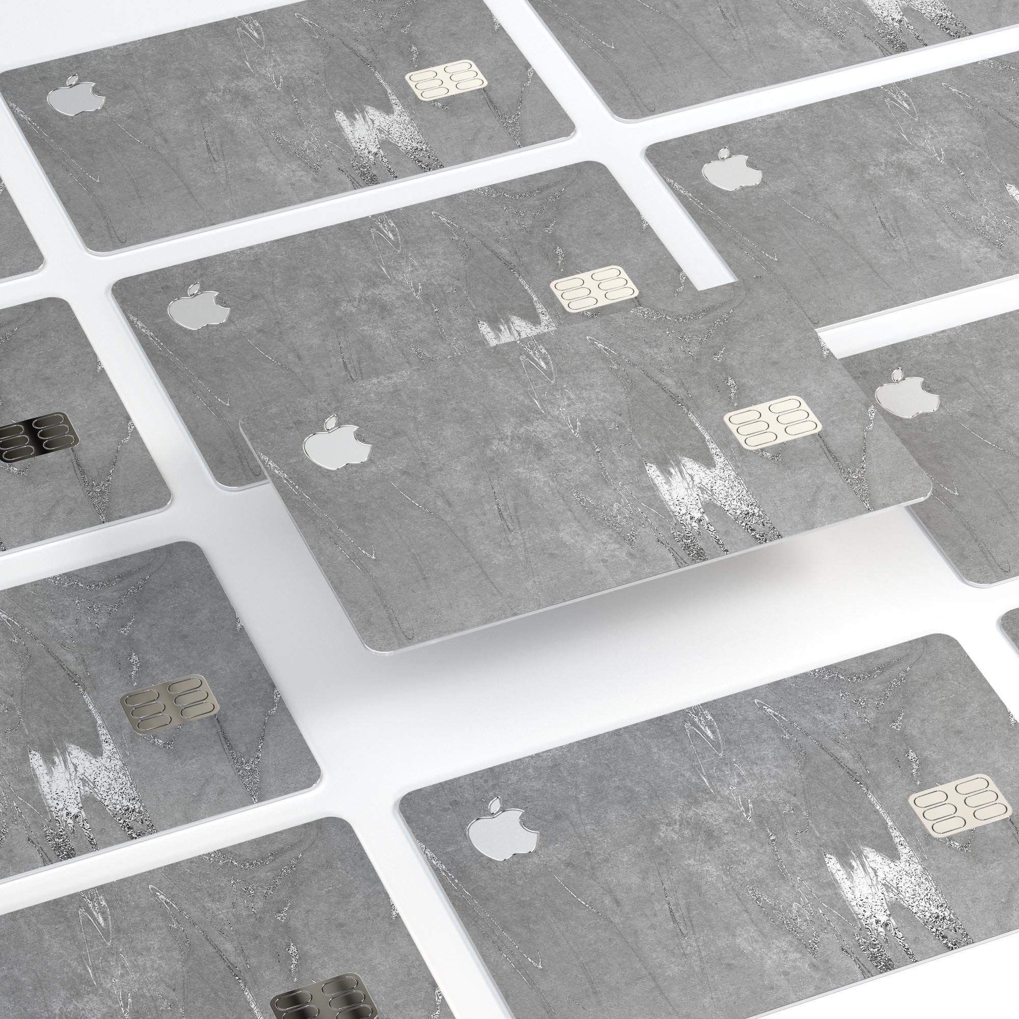 Dark Silver Marble Swirl V7 skin decal for Apple Card, showcasing a stylish marble design with a premium finish.