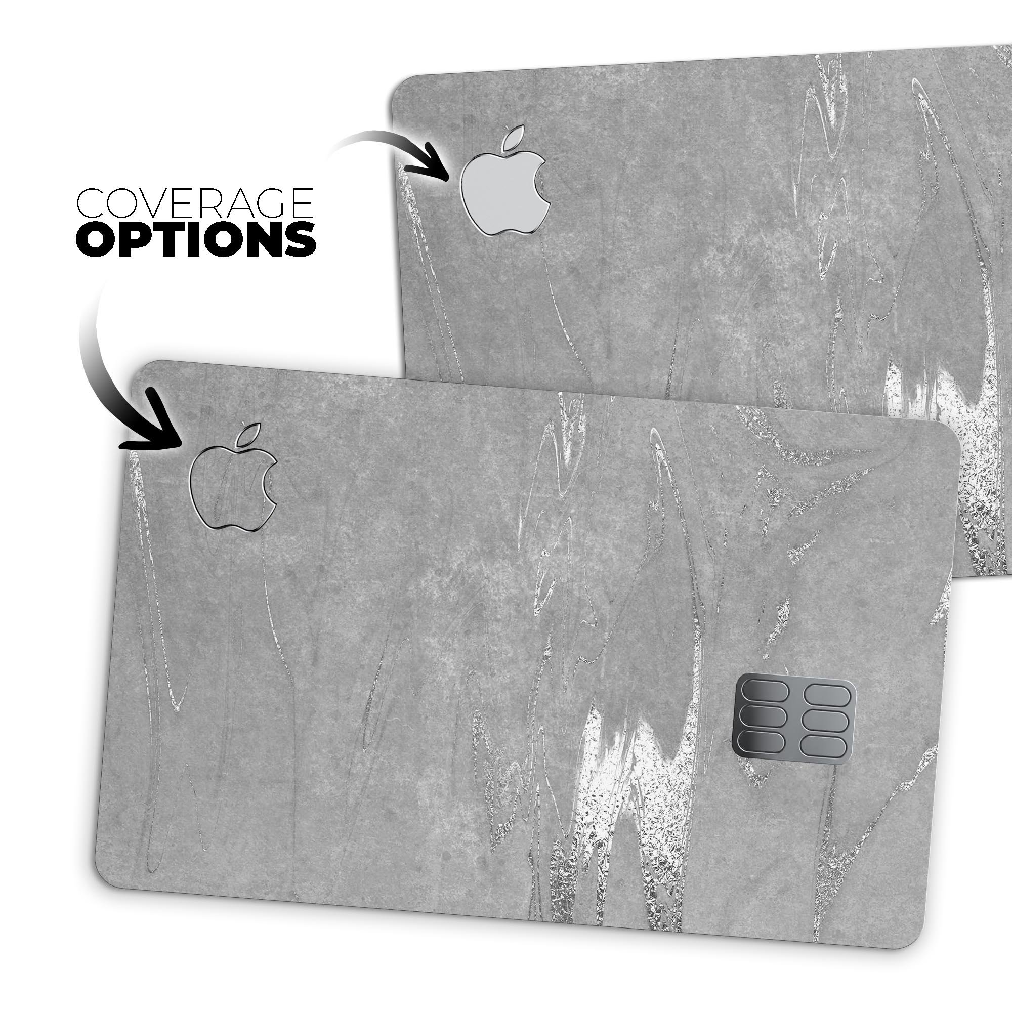 Dark Silver Marble Swirl V7 skin decal for Apple Card, showcasing a stylish marble design with a premium finish.