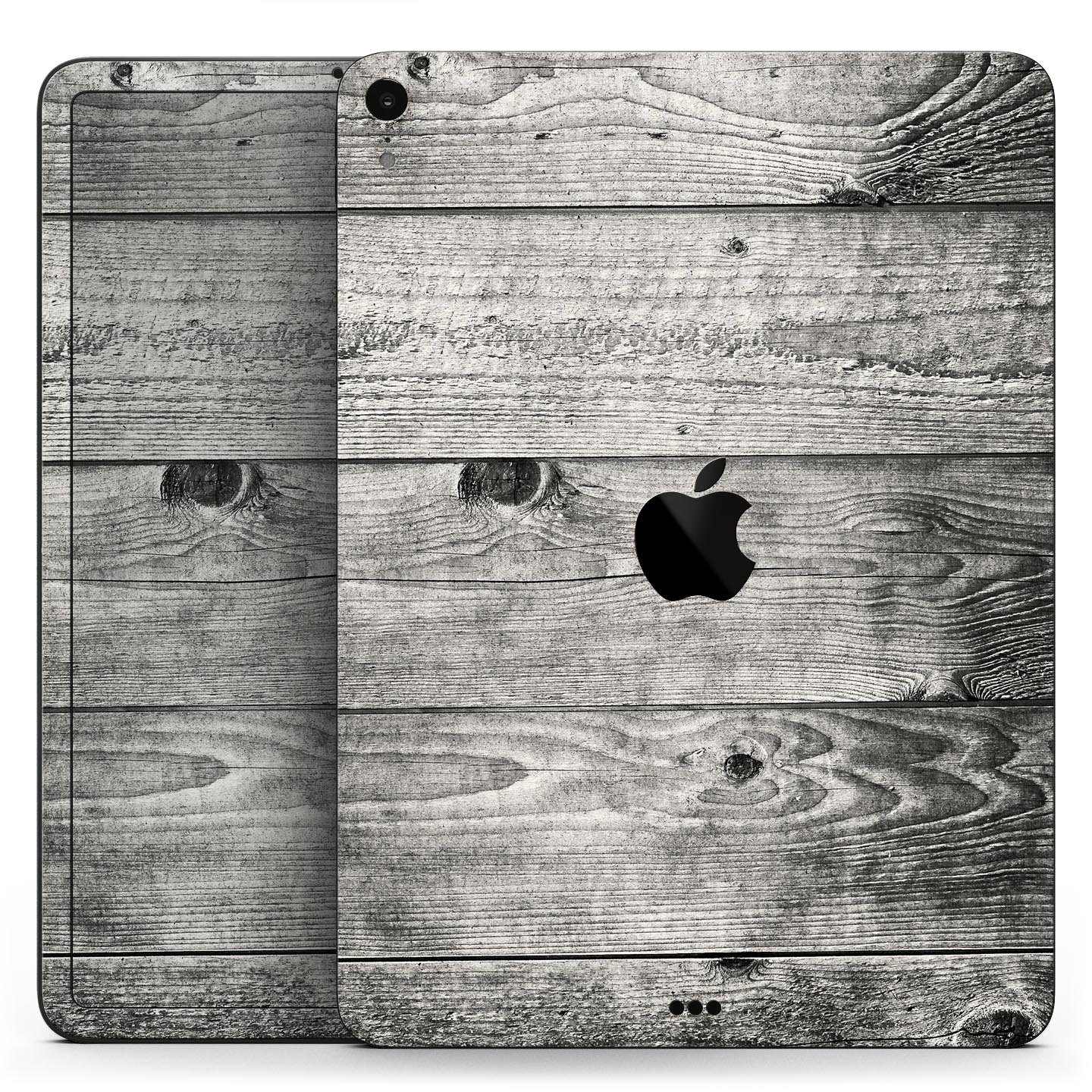 Dark Washed Wood Planks skin decal for Apple iPad Pro, showcasing a stylish wood texture design.