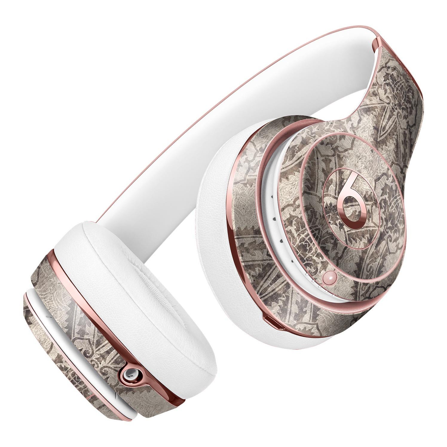 Decadent Draped Damask Pattern Skin Kit for Beats by Dre Solo 3 Wireless Headphones, showcasing elegant design and premium vinyl material.