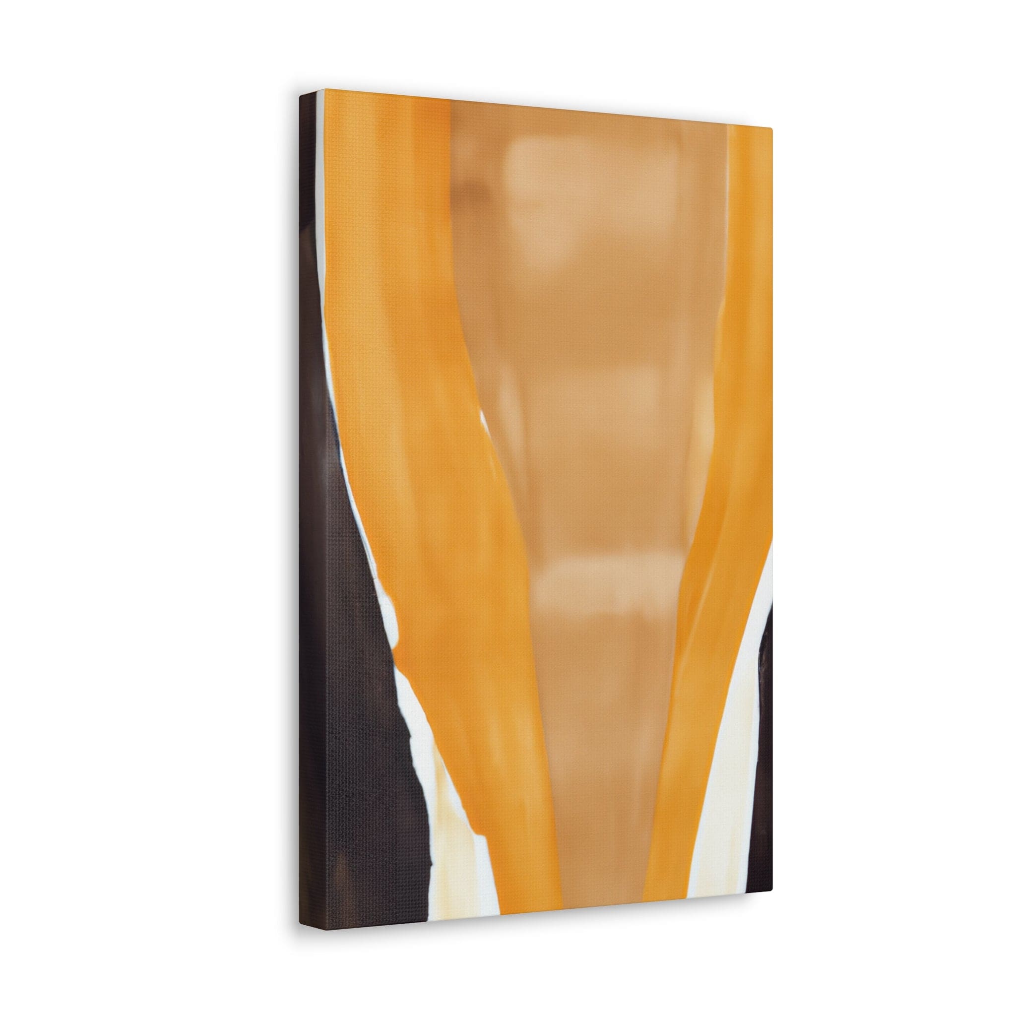 Decorative canvas print featuring a golden yellow and brown abstract pattern, ideal for enhancing indoor decor.